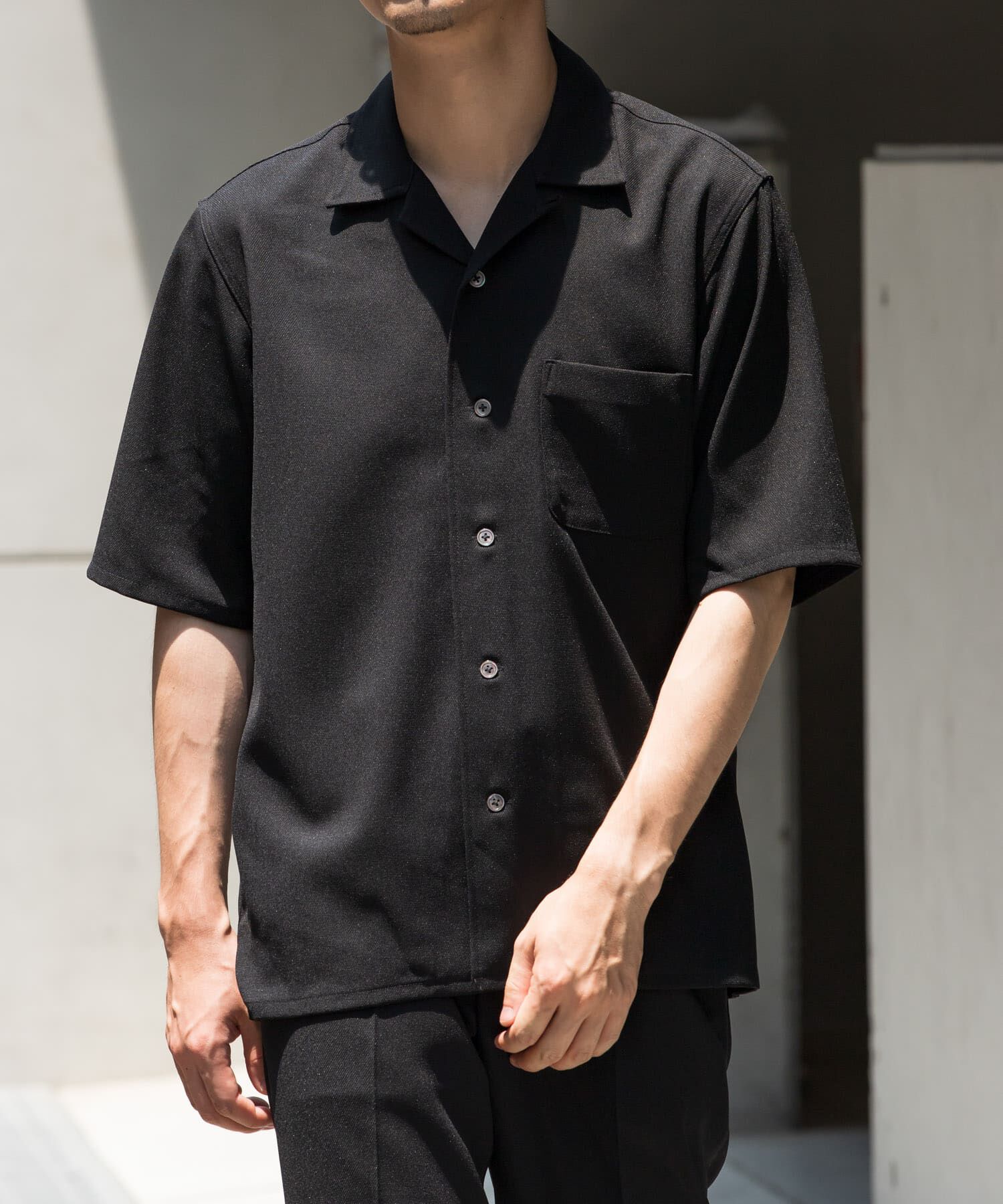 URBAN RESEARCH ROSSO「『WEB限定』『セットアップ対応』パナマ風オープンカラー半袖シャツ」|シャツ・ブラウス|