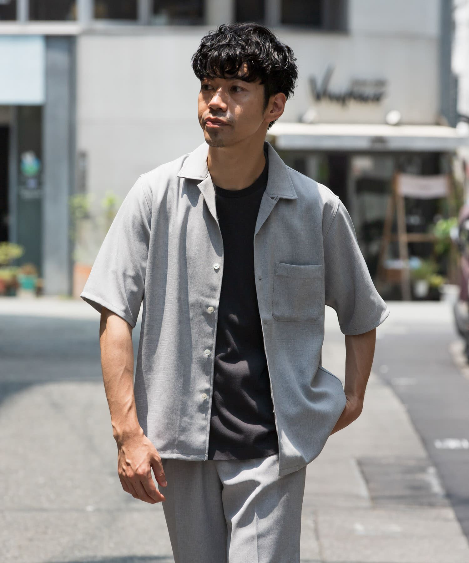 URBAN RESEARCH ROSSO「『WEB限定』『セットアップ対応』パナマ風オープンカラー半袖シャツ」|シャツ・ブラウス|