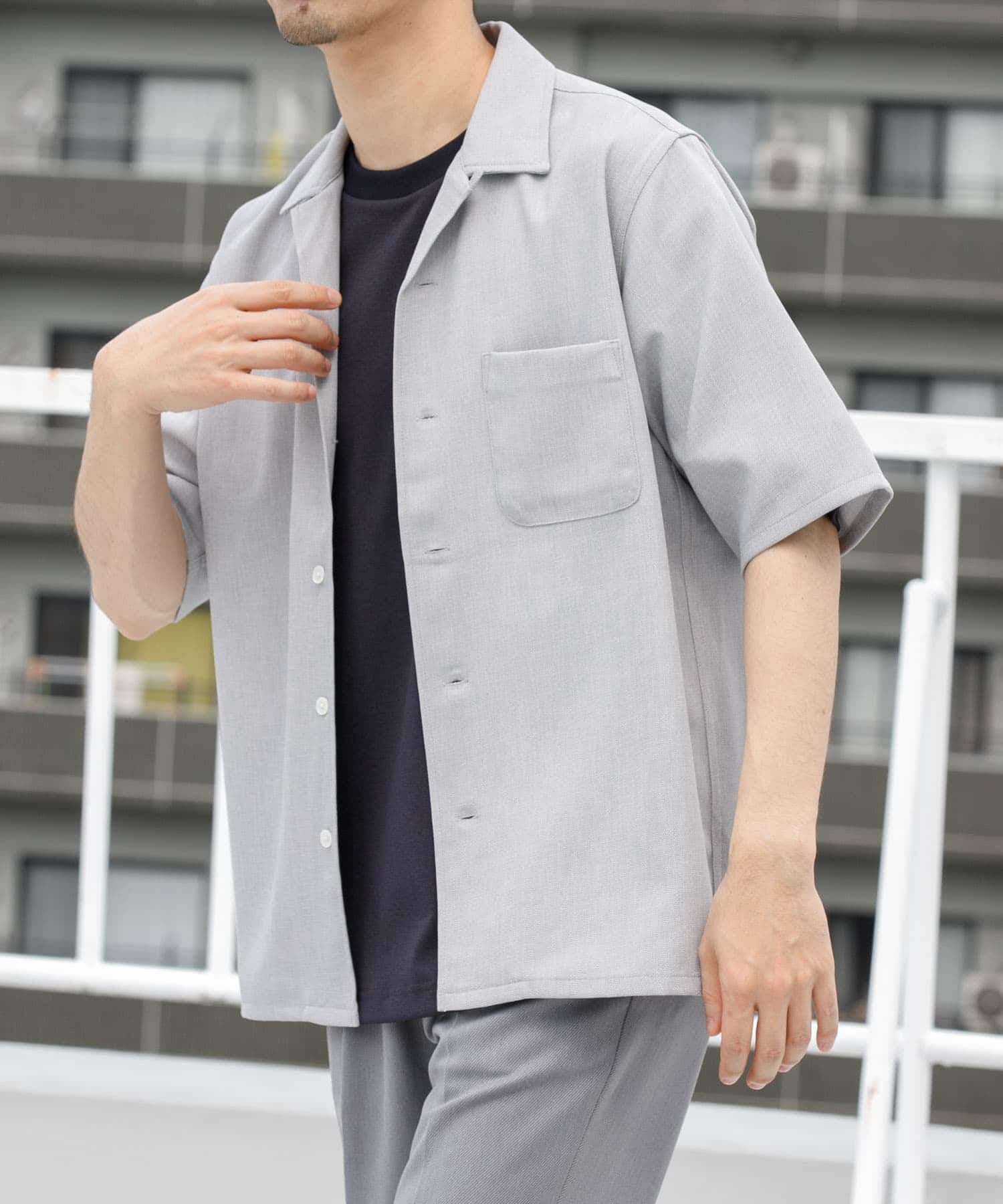 URBAN RESEARCH ROSSO「『WEB限定』『セットアップ対応』パナマ風オープンカラー半袖シャツ」|シャツ・ブラウス|