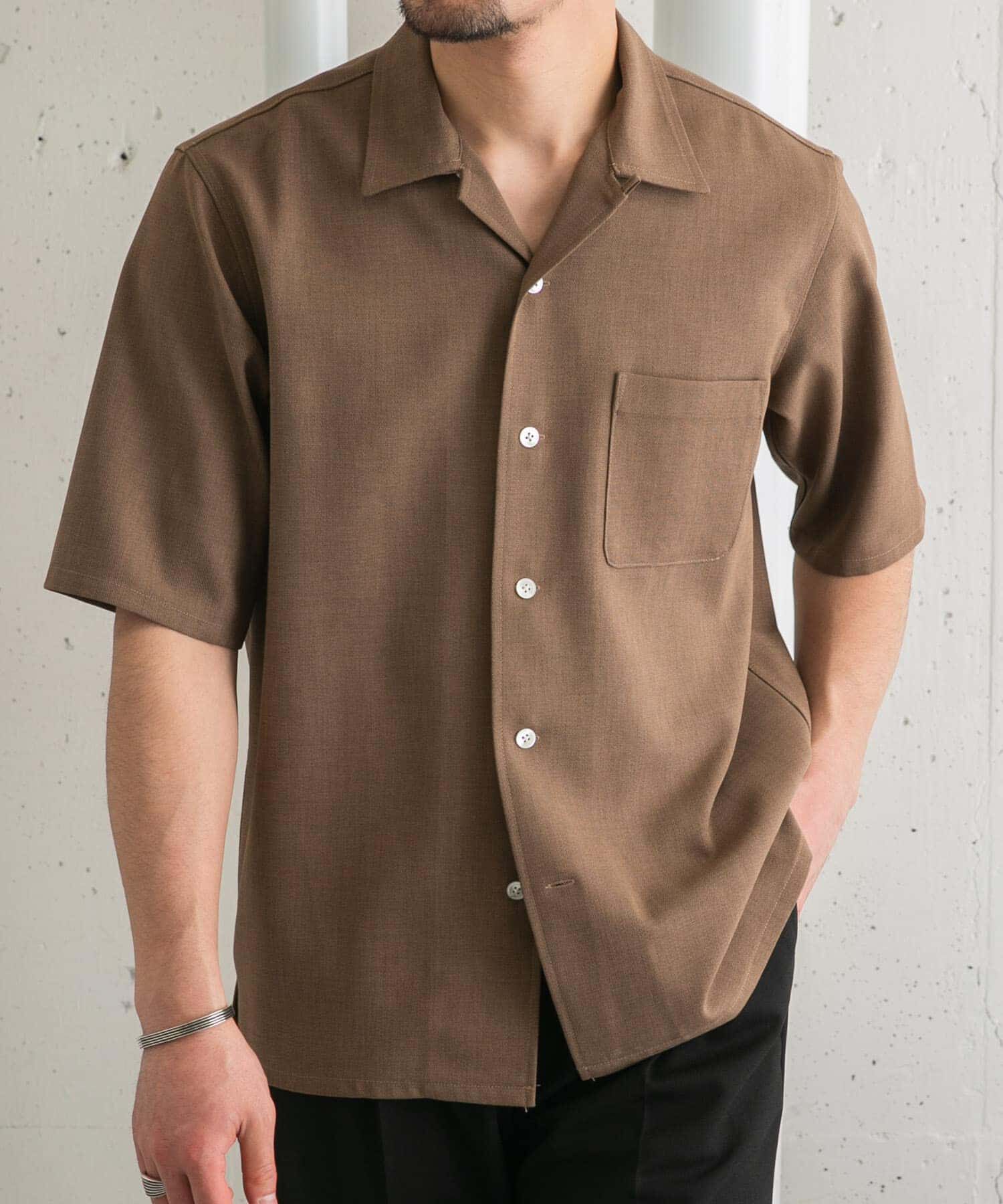 URBAN RESEARCH ROSSO「『WEB限定』『セットアップ対応』パナマ風オープンカラー半袖シャツ」|シャツ・ブラウス|