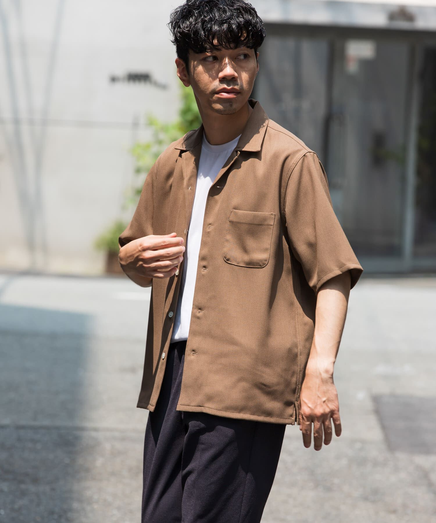 URBAN RESEARCH ROSSO「『WEB限定』『セットアップ対応』パナマ風オープンカラー半袖シャツ」|シャツ・ブラウス|