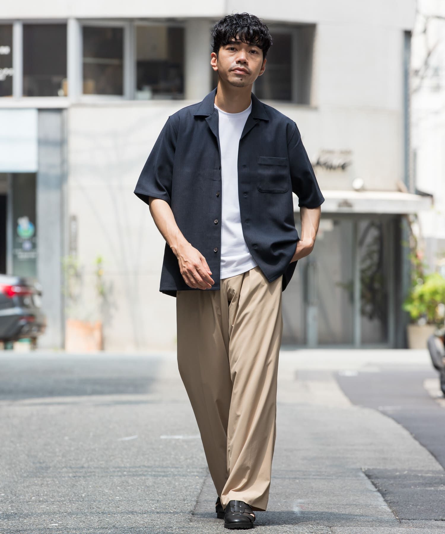 URBAN RESEARCH ROSSO「『WEB限定』『セットアップ対応』パナマ風オープンカラー半袖シャツ」|シャツ・ブラウス|