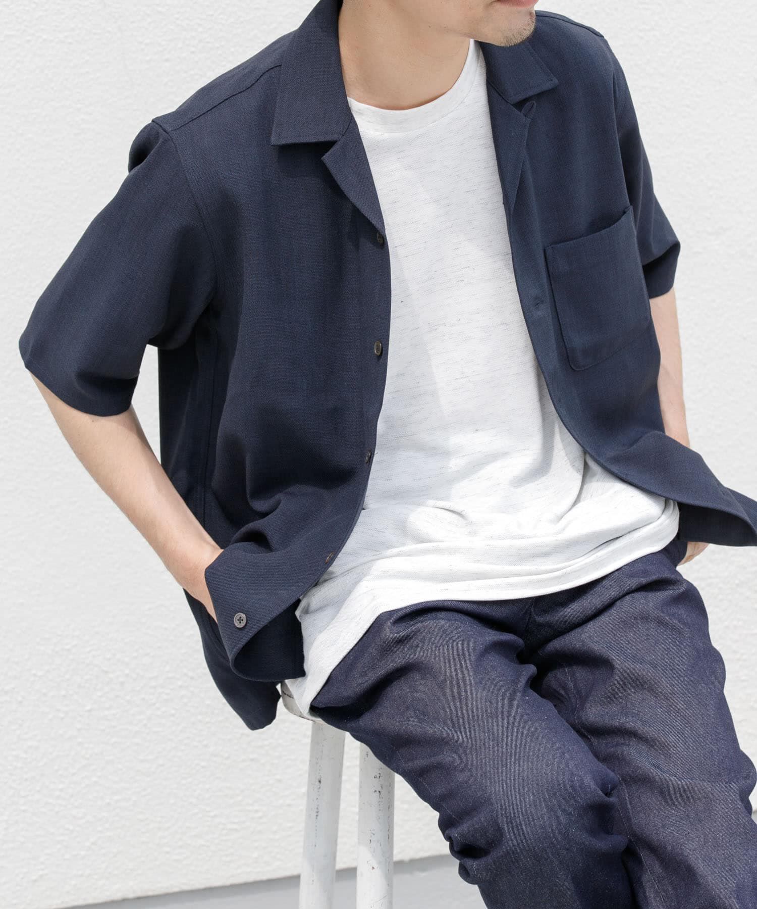 URBAN RESEARCH ROSSO「『WEB限定』『セットアップ対応』パナマ風オープンカラー半袖シャツ」|シャツ・ブラウス|