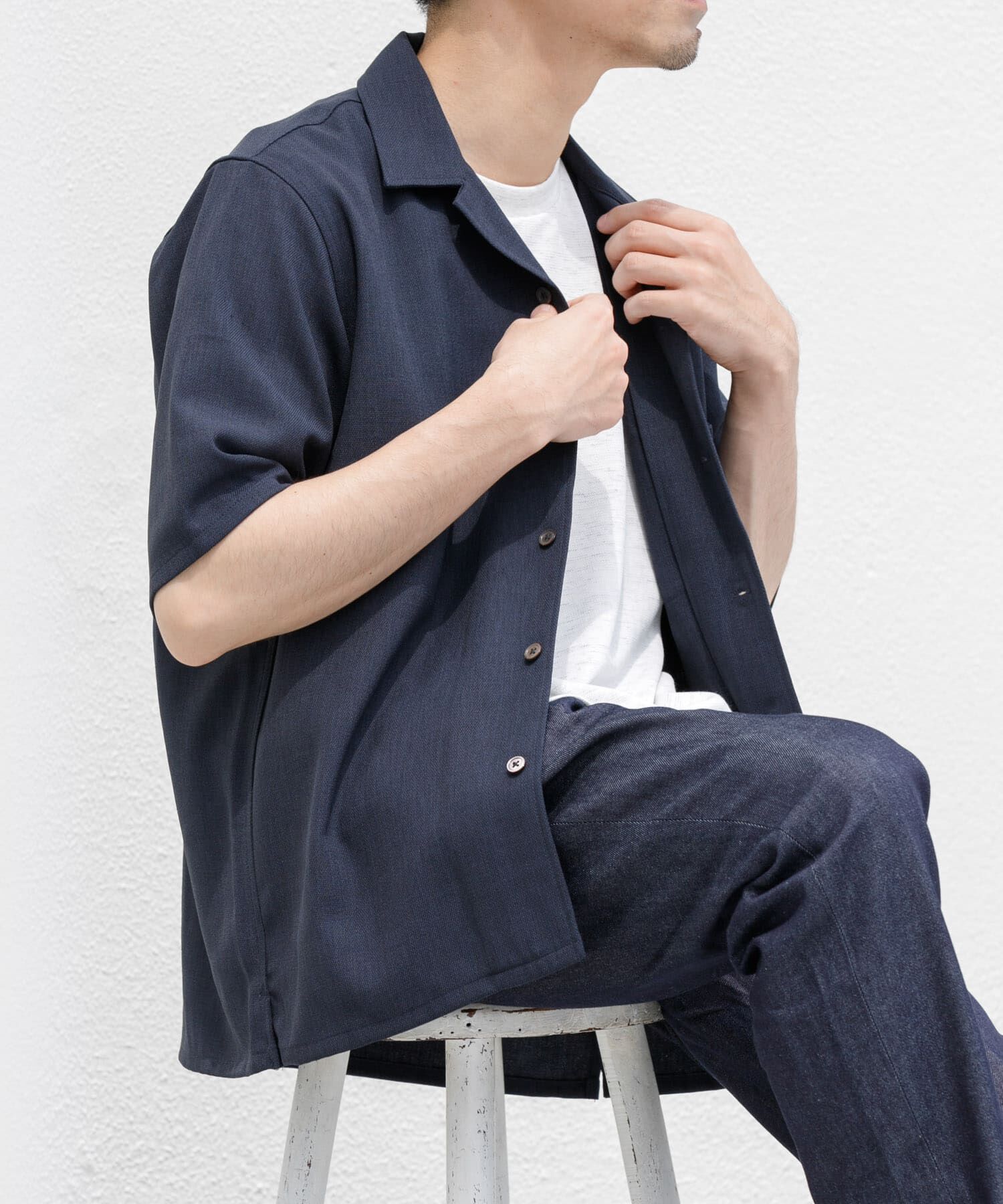 URBAN RESEARCH ROSSO「『WEB限定』『セットアップ対応』パナマ風オープンカラー半袖シャツ」|シャツ・ブラウス|