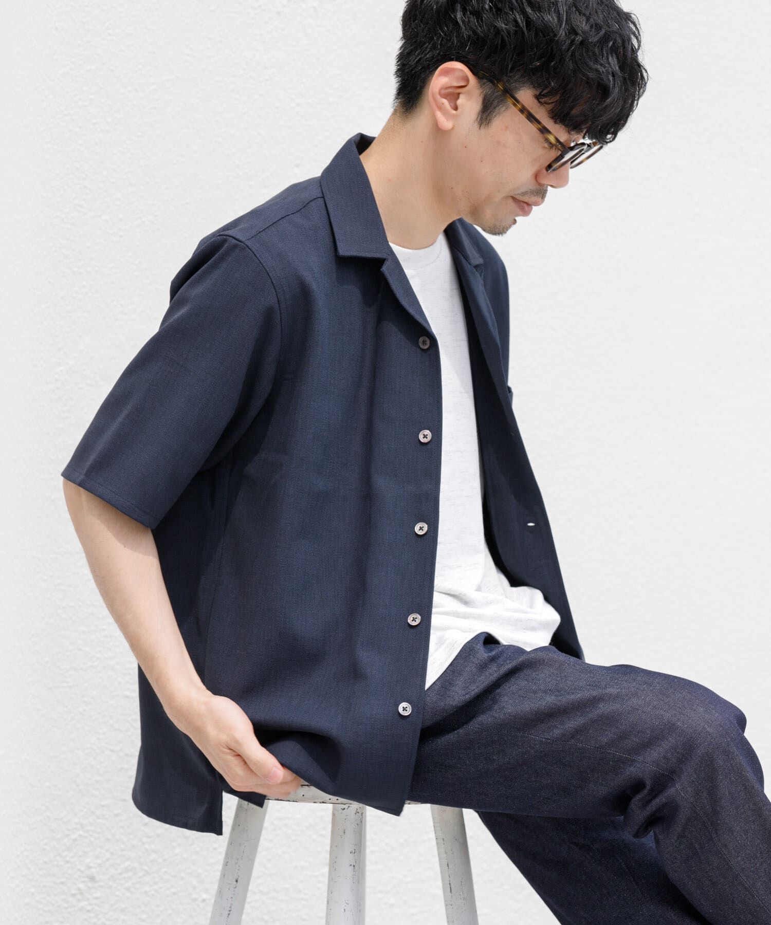 URBAN RESEARCH ROSSO「『WEB限定』『セットアップ対応』パナマ風オープンカラー半袖シャツ」|シャツ・ブラウス|