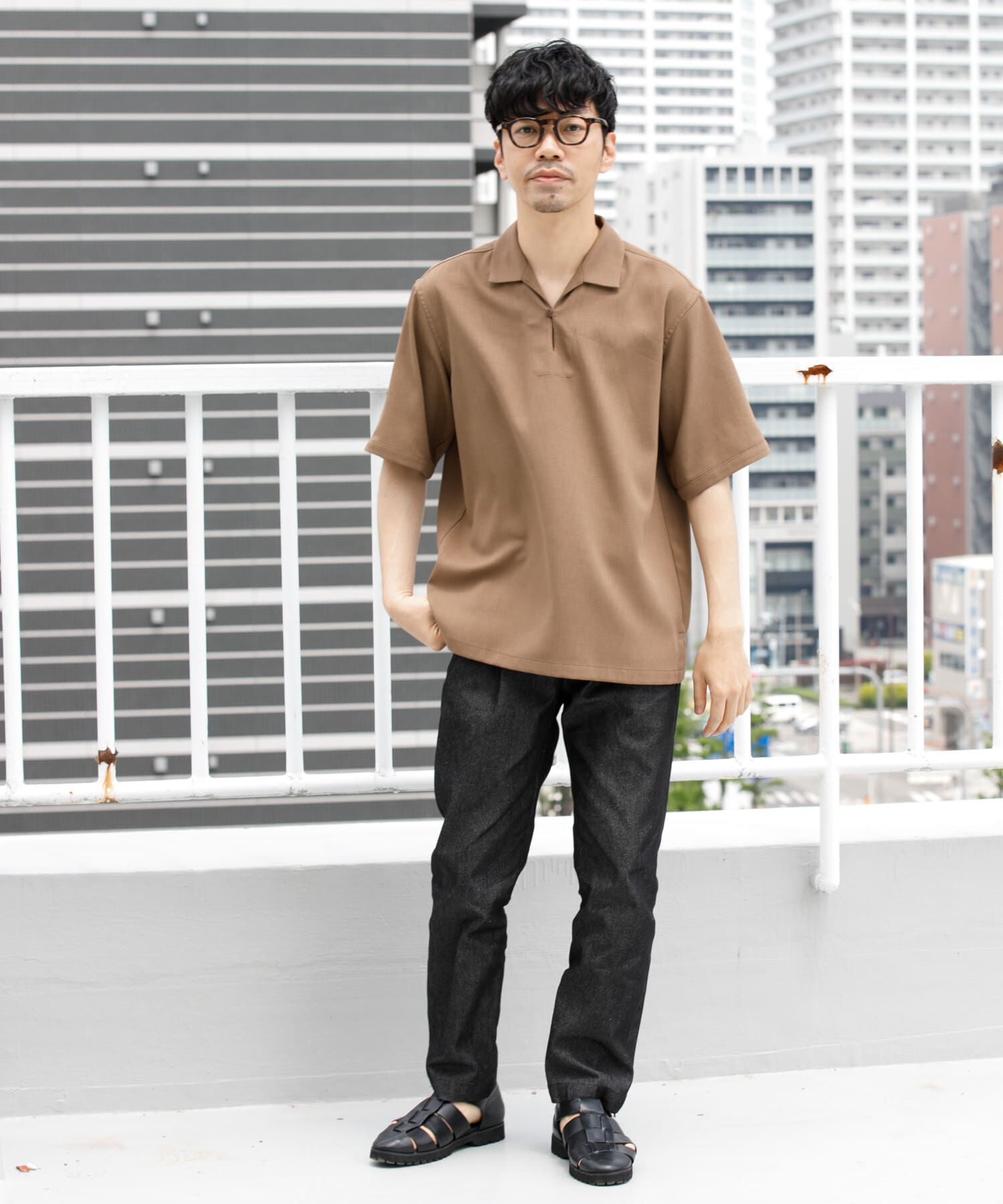 URBAN RESEARCH ROSSO「『WEB限定』『セットアップ対応』パナマ風スキッパーシャツ」|シャツ・ブラウス|