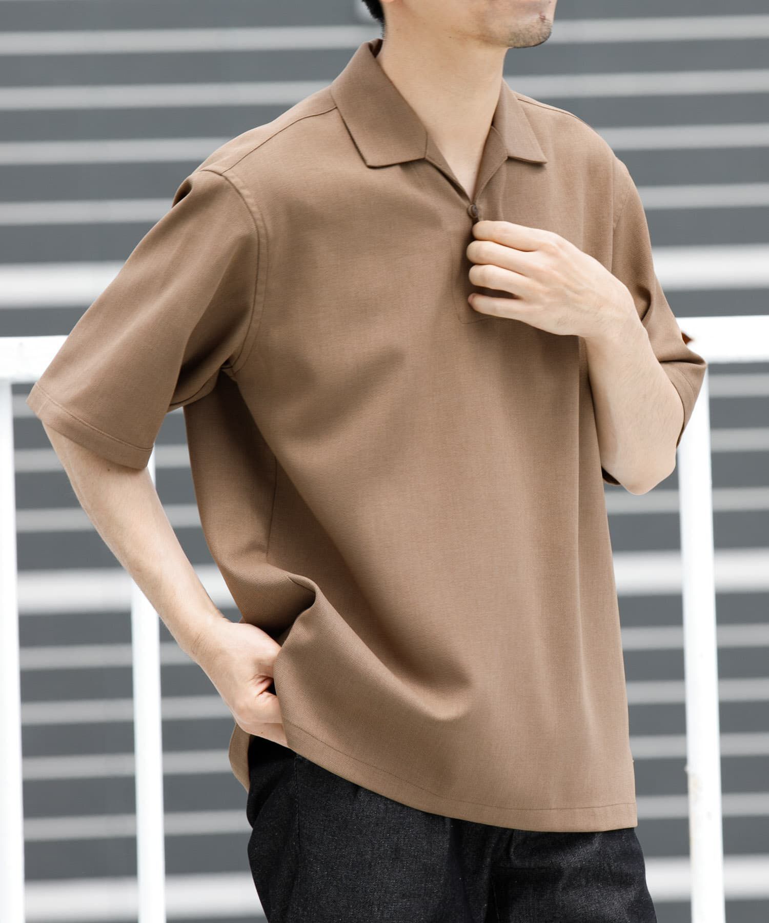 URBAN RESEARCH ROSSO「『WEB限定』『セットアップ対応』パナマ風スキッパーシャツ」|シャツ・ブラウス|