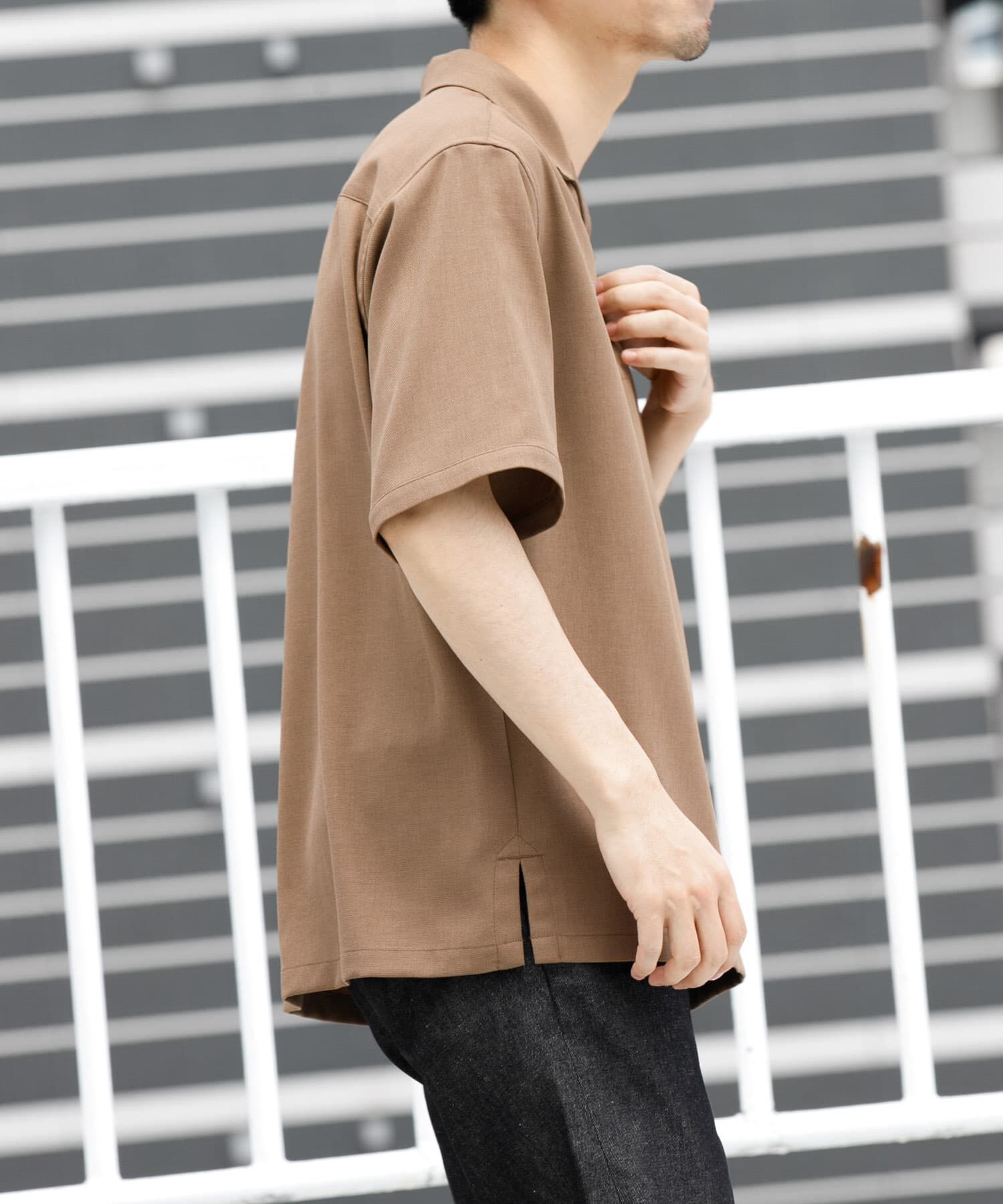 URBAN RESEARCH ROSSO「『WEB限定』『セットアップ対応』パナマ風スキッパーシャツ」|シャツ・ブラウス|