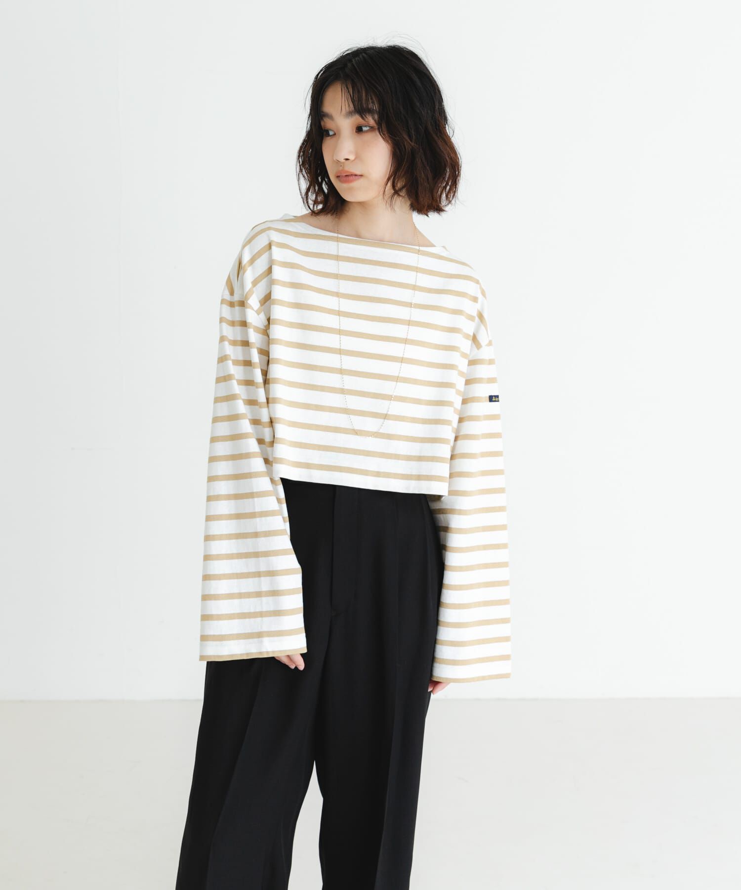 URBAN RESEARCH「『WEB/一部店舗限定』『別注』Le minor&times;UR　Border cropped Tee」|Tシャツ・カットソー|