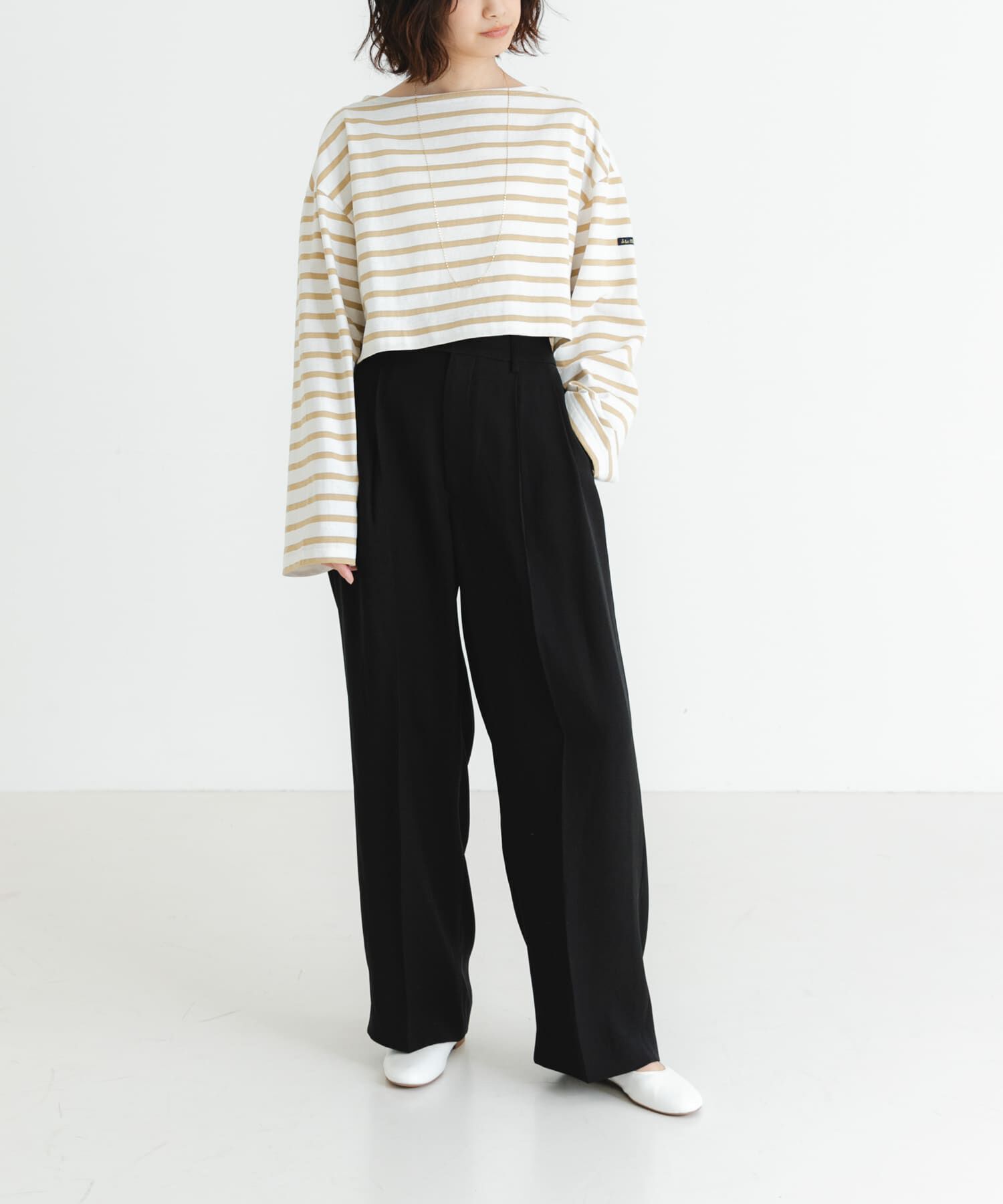 URBAN RESEARCH「『WEB/一部店舗限定』『別注』Le minor&times;UR　Border cropped Tee」|Tシャツ・カットソー|