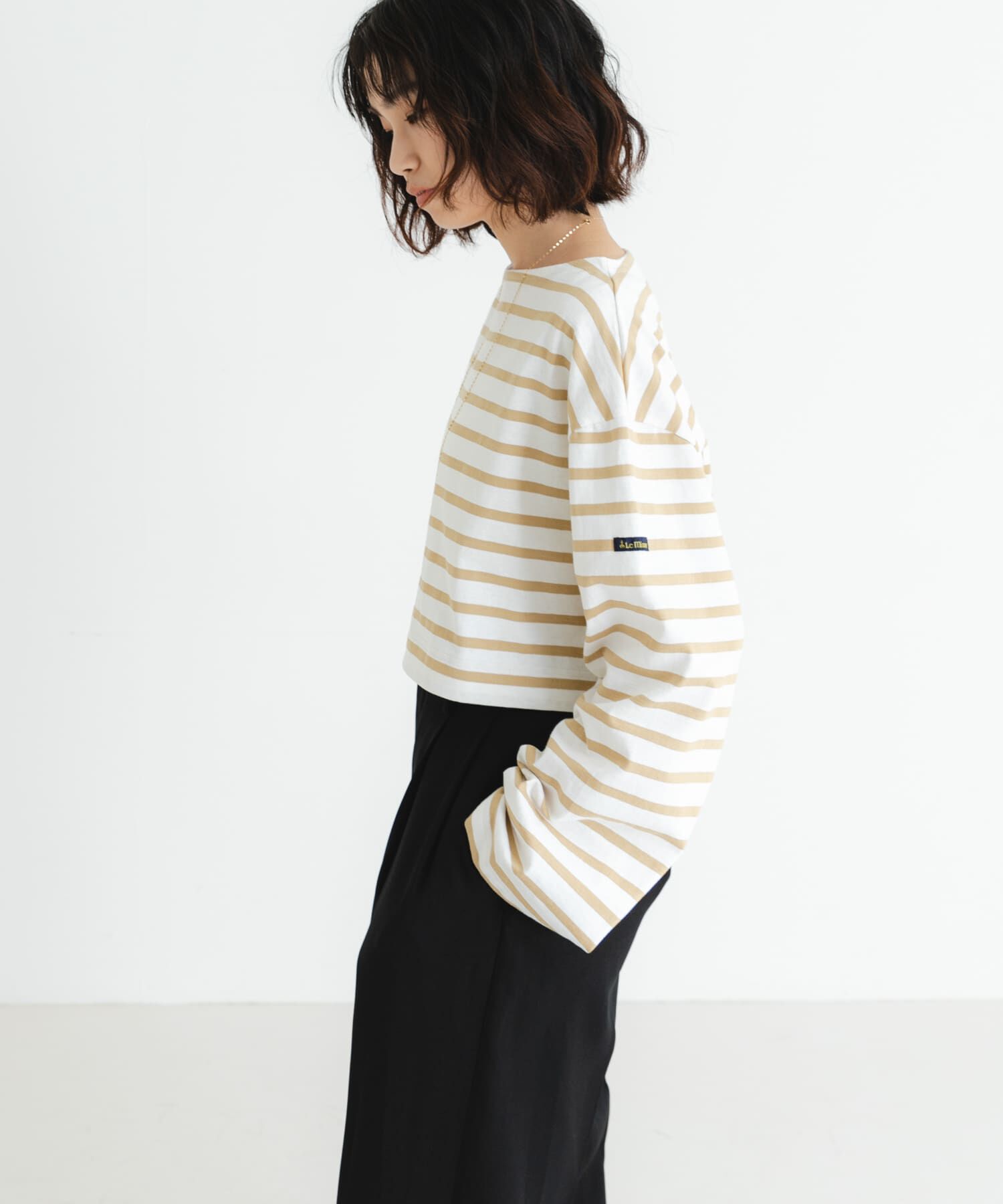 URBAN RESEARCH「『WEB/一部店舗限定』『別注』Le minor&times;UR　Border cropped Tee」|Tシャツ・カットソー|