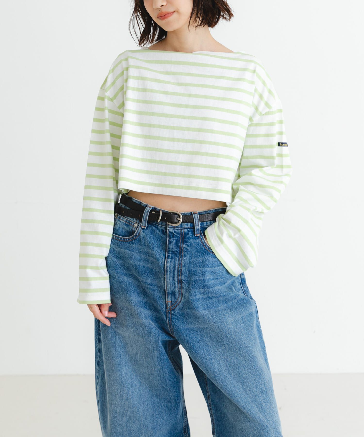 URBAN RESEARCH「『WEB/一部店舗限定』『別注』Le minor&times;UR　Border cropped Tee」|Tシャツ・カットソー|