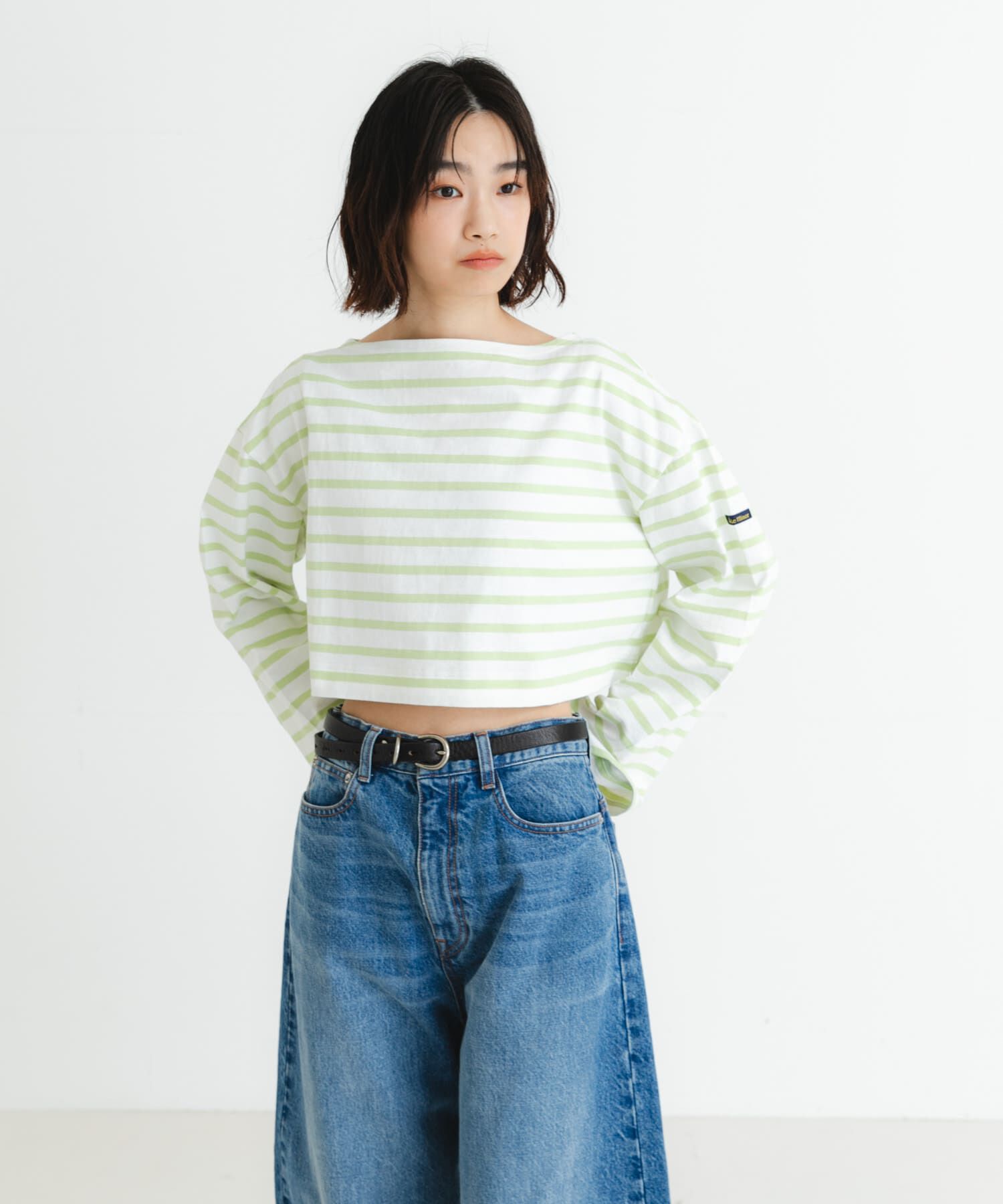 URBAN RESEARCH「『WEB/一部店舗限定』『別注』Le minor&times;UR　Border cropped Tee」|Tシャツ・カットソー|