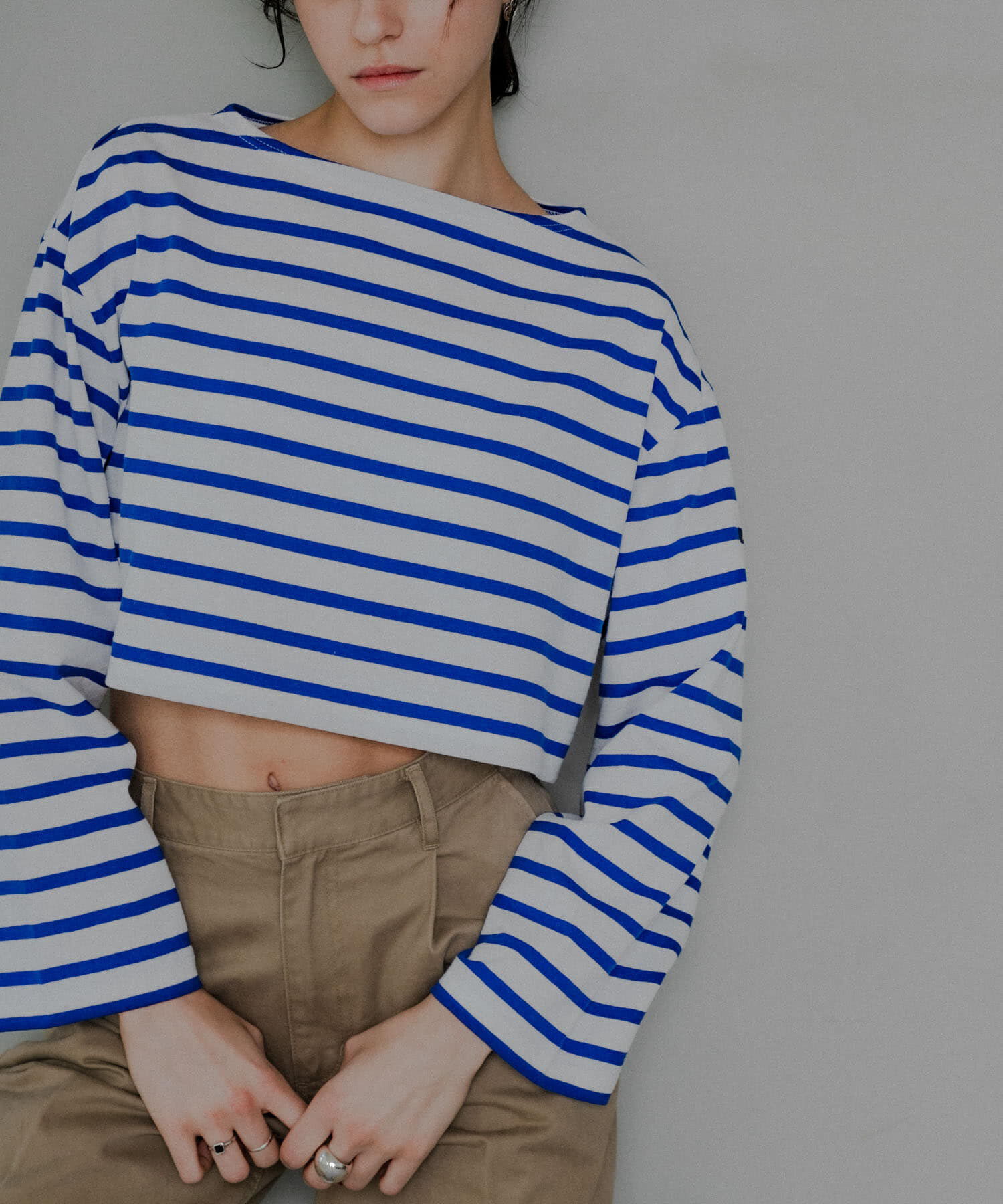 URBAN RESEARCH「『WEB/一部店舗限定』『別注』Le minor&times;UR　Border cropped Tee」|Tシャツ・カットソー|