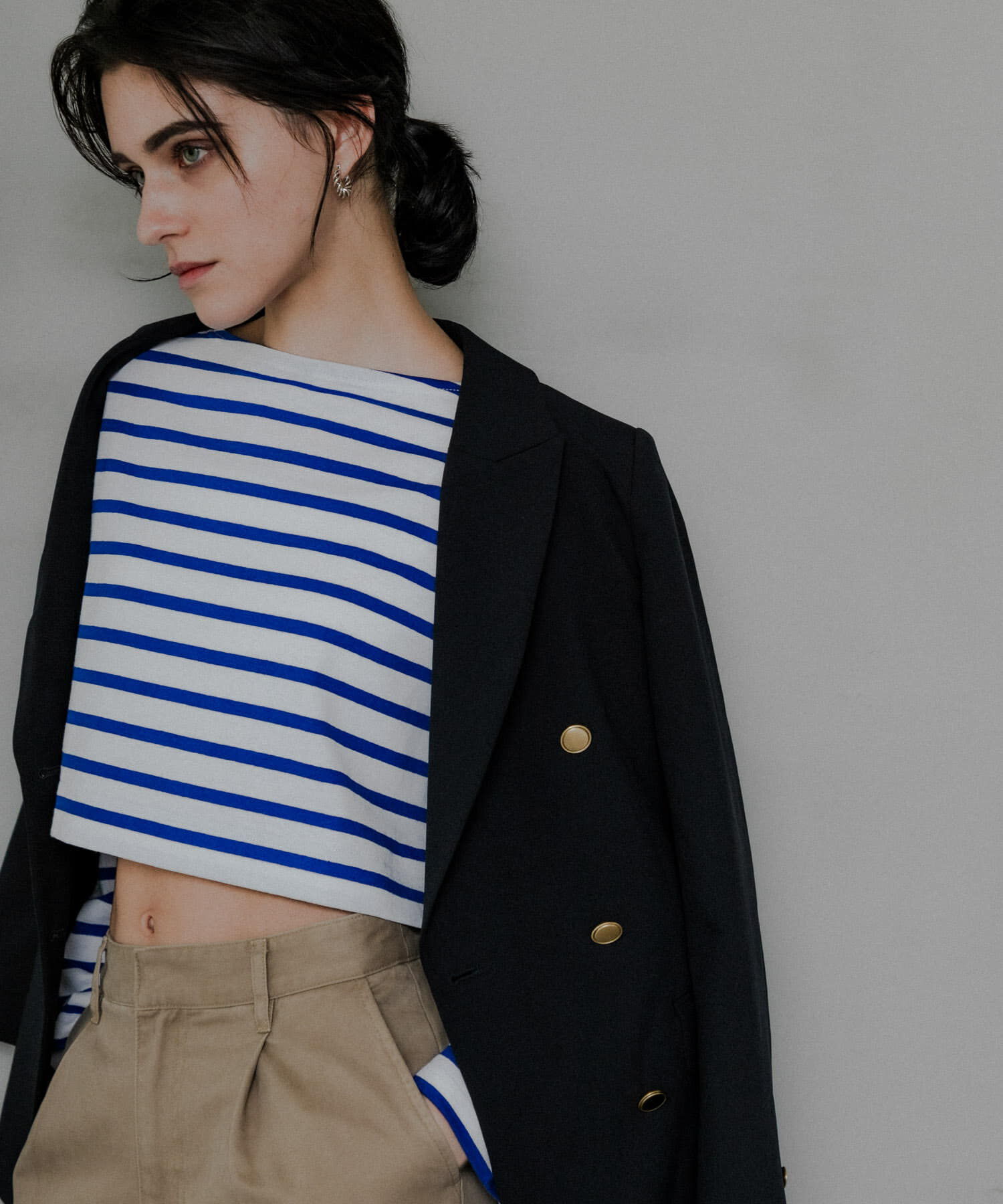 URBAN RESEARCH「『WEB/一部店舗限定』『別注』Le minor&times;UR　Border cropped Tee」|Tシャツ・カットソー|