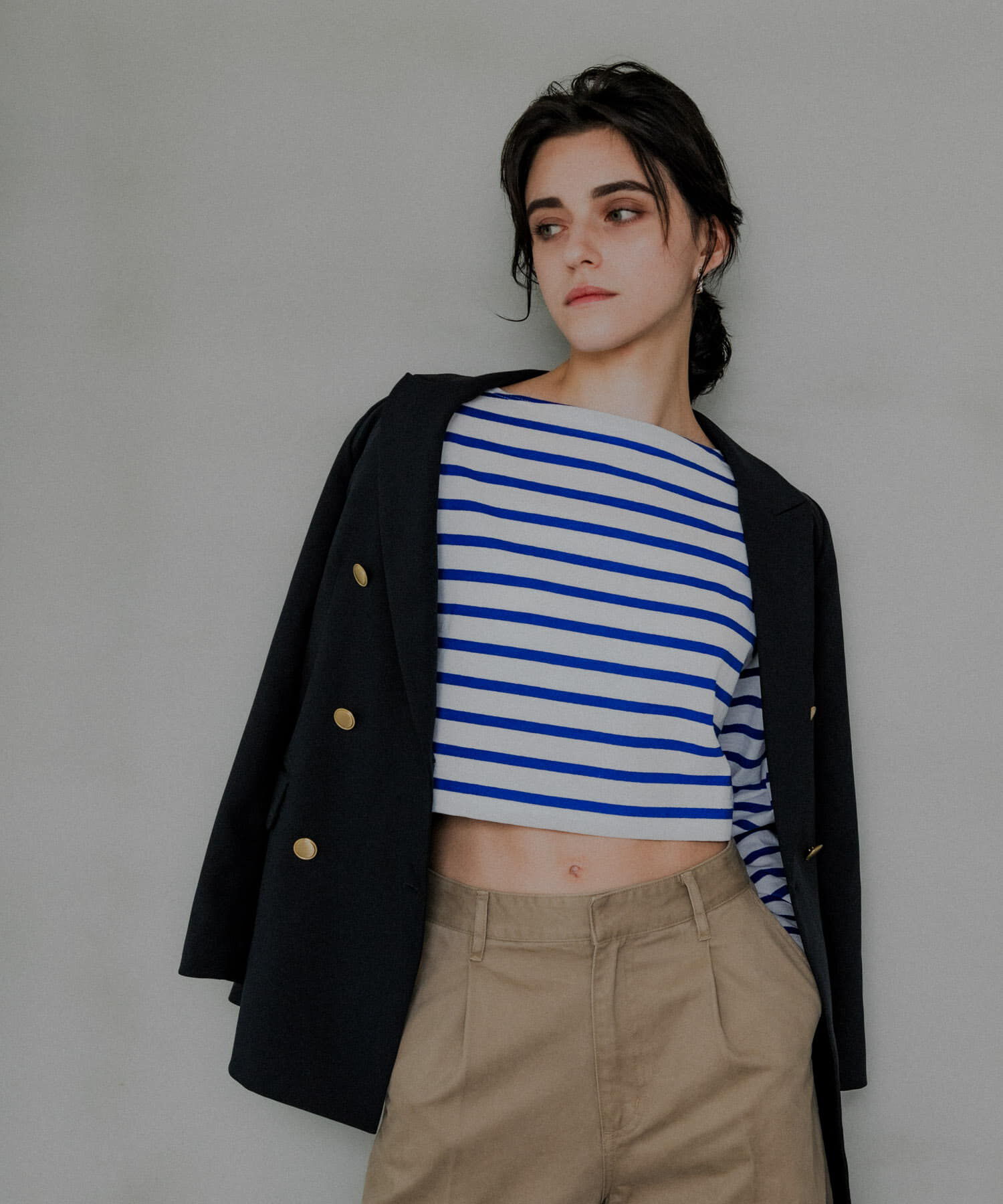 URBAN RESEARCH「『WEB/一部店舗限定』『別注』Le minor&times;UR　Border cropped Tee」|Tシャツ・カットソー|