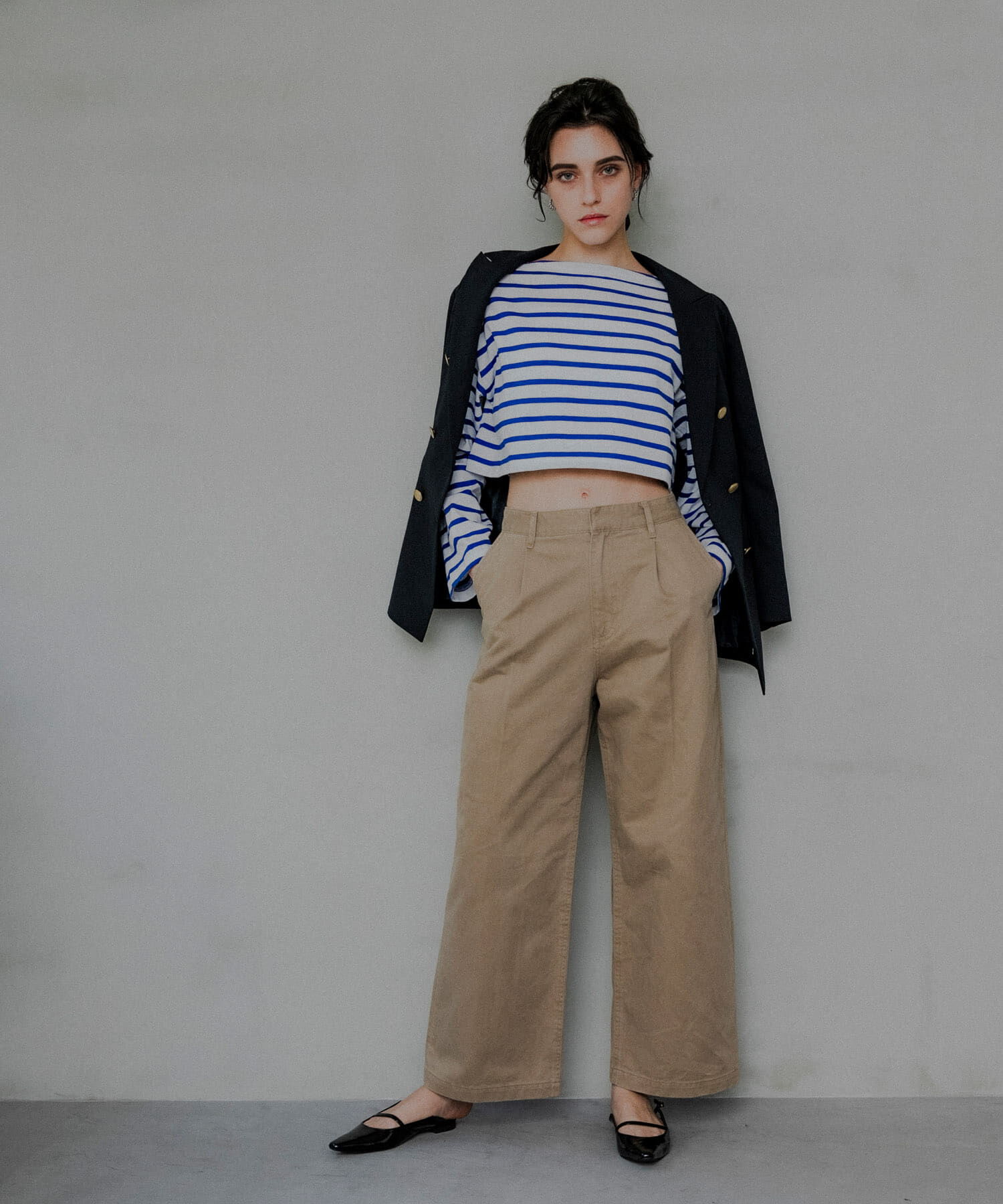 URBAN RESEARCH「『WEB/一部店舗限定』『別注』Le minor&times;UR　Border cropped Tee」|Tシャツ・カットソー|