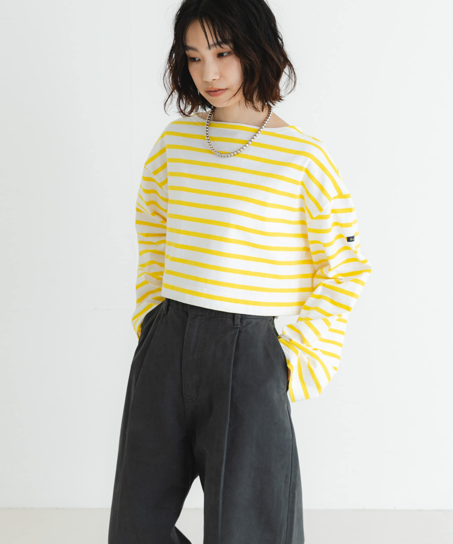 URBAN RESEARCH「『WEB/一部店舗限定』『別注』Le minor&times;UR　Border cropped Tee」|Tシャツ・カットソー|