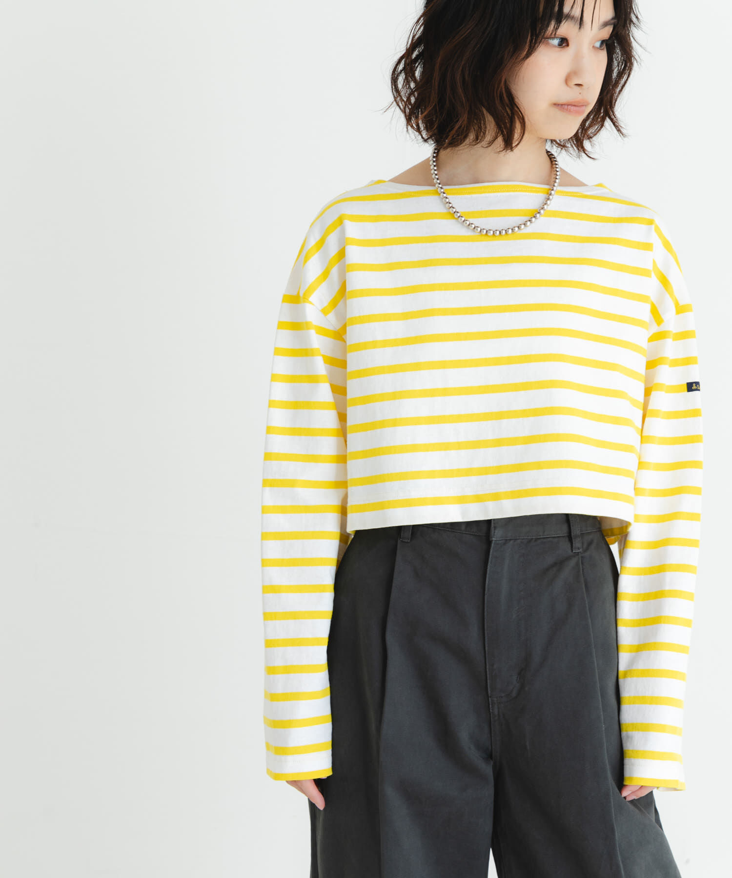 URBAN RESEARCH「『WEB/一部店舗限定』『別注』Le minor&times;UR　Border cropped Tee」|Tシャツ・カットソー|