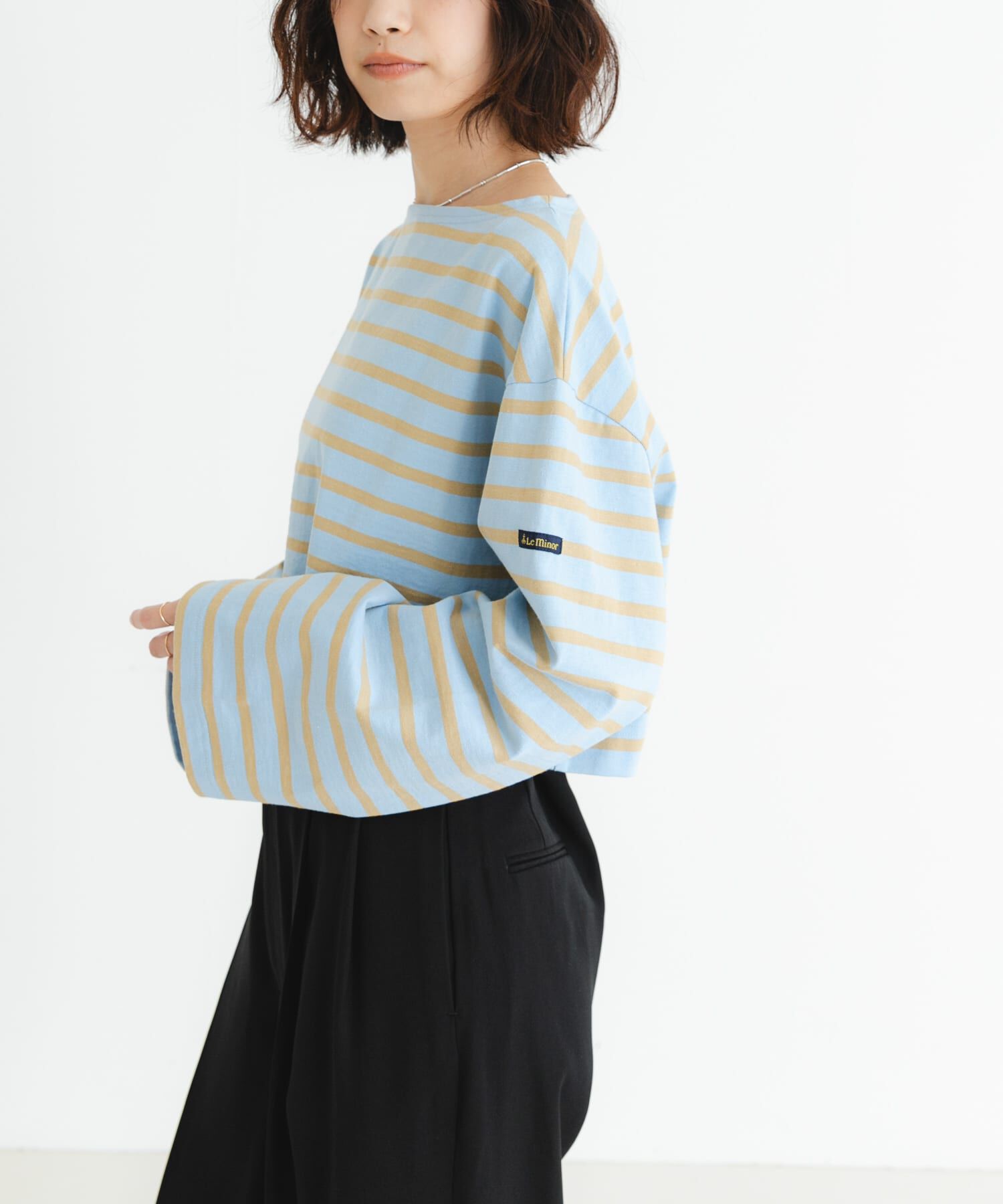 URBAN RESEARCH「『WEB/一部店舗限定』『別注』Le minor&times;UR　Border cropped Tee」|Tシャツ・カットソー|