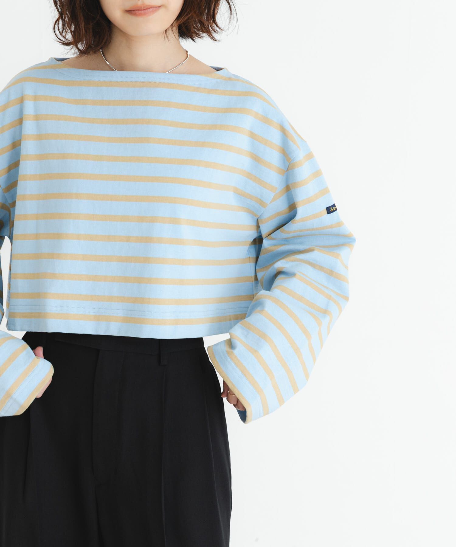 URBAN RESEARCH「『WEB/一部店舗限定』『別注』Le minor&times;UR　Border cropped Tee」|Tシャツ・カットソー|