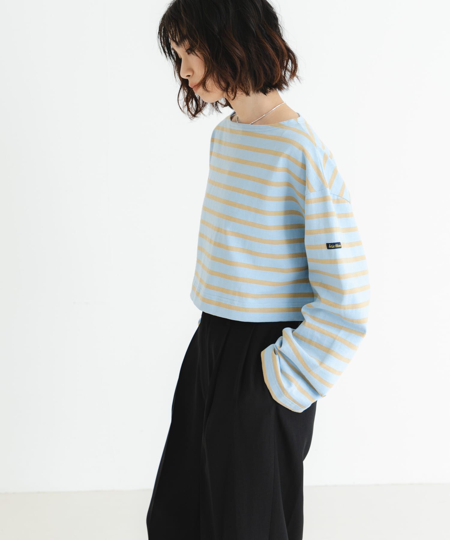 URBAN RESEARCH「『WEB/一部店舗限定』『別注』Le minor&times;UR　Border cropped Tee」|Tシャツ・カットソー|