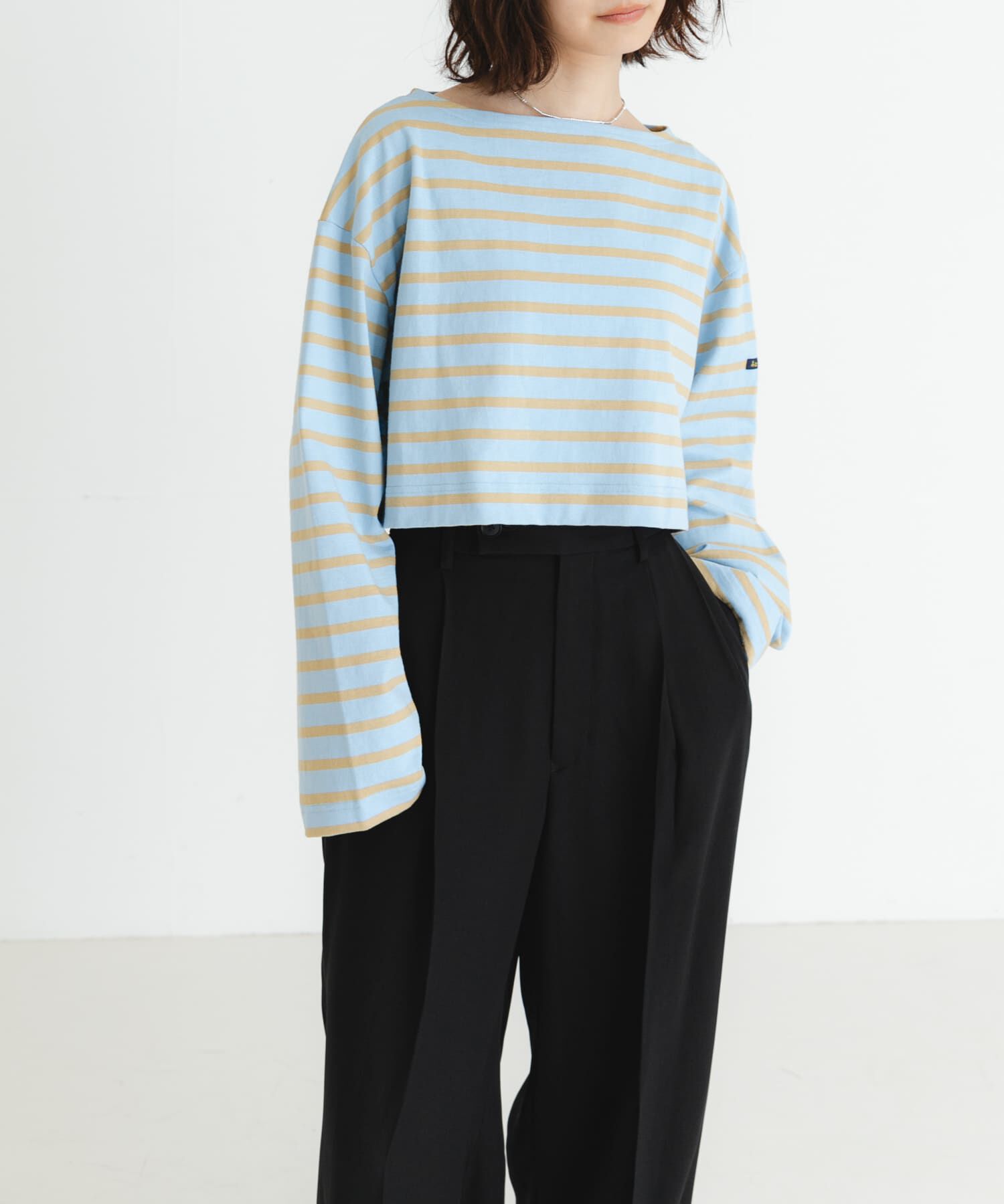 URBAN RESEARCH「『WEB/一部店舗限定』『別注』Le minor&times;UR　Border cropped Tee」|Tシャツ・カットソー|