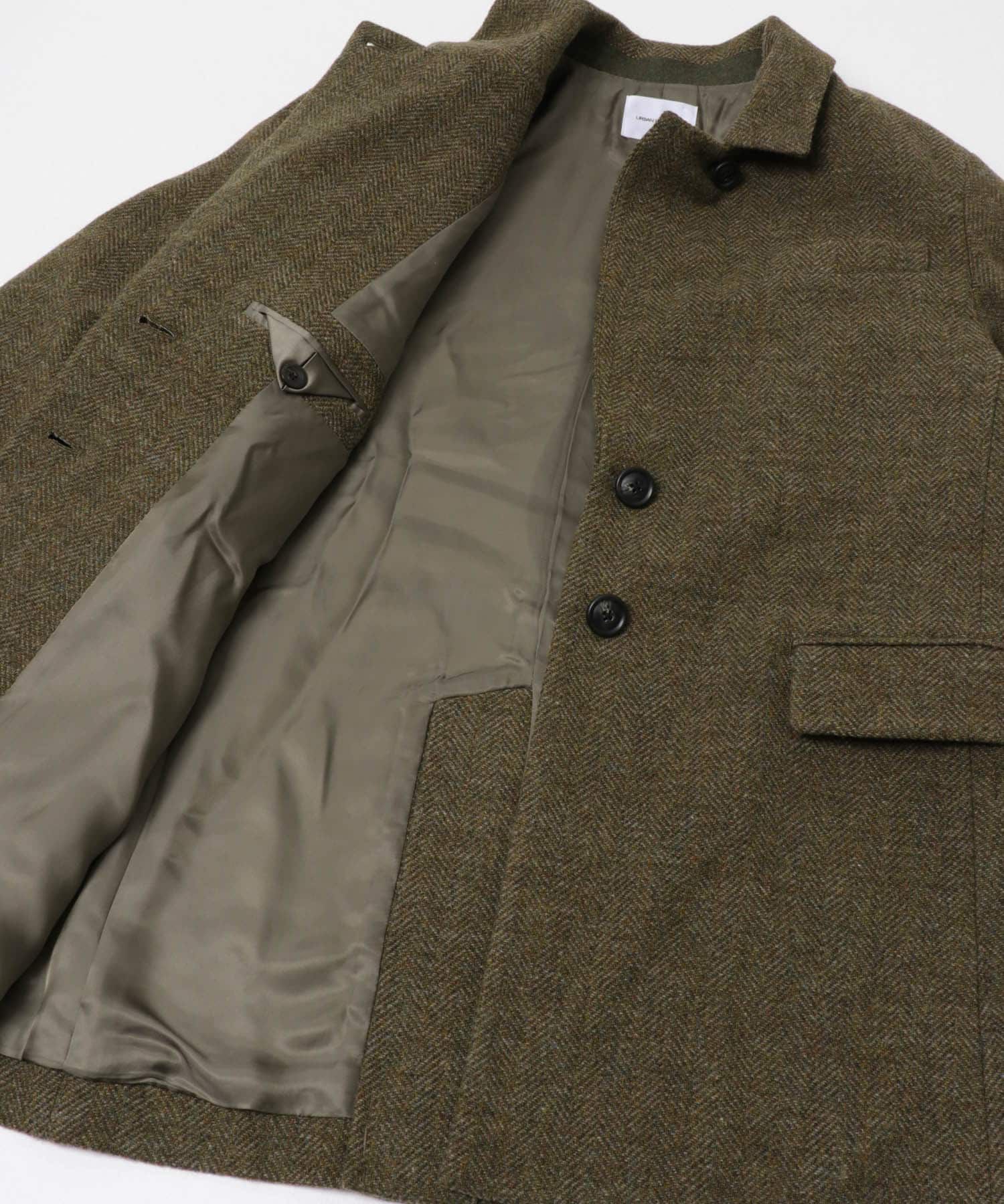 URBAN RESEARCH「ブリティッシュウールツイードジャケット」|ノーカラーコート|