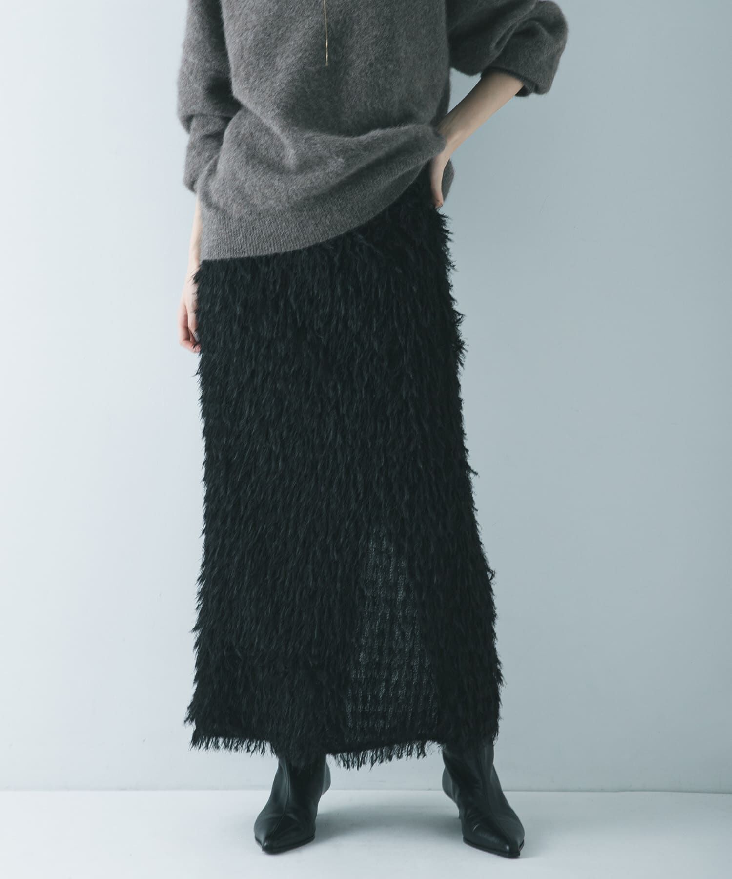 URBAN RESEARCH「フリンジジャガードスカート」|スカート|