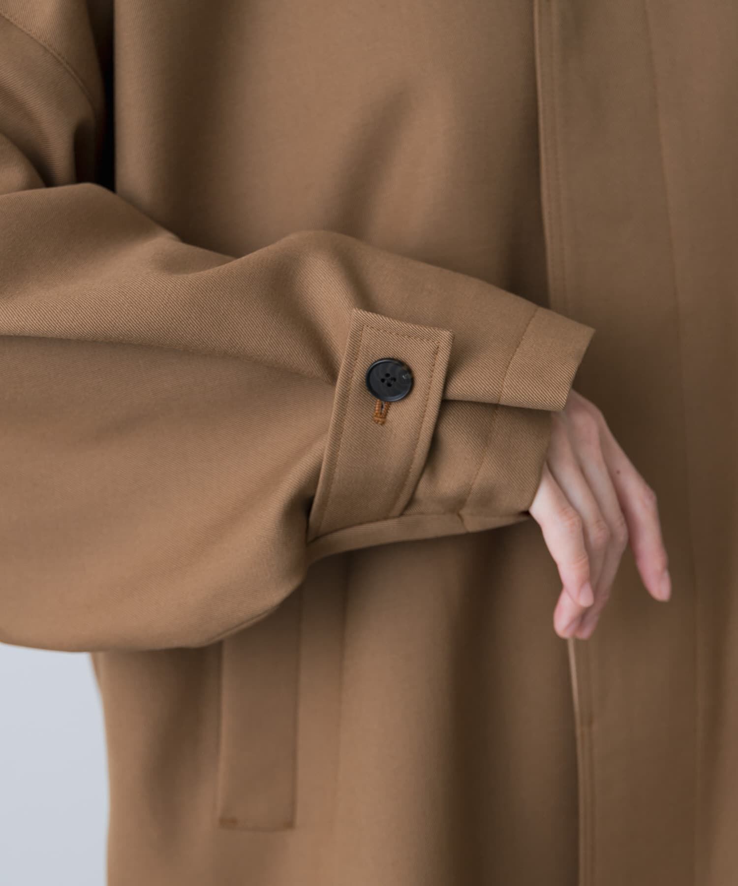 かぐれ「ウールスタンドカラーワイドコート」|ノーカラーコート|