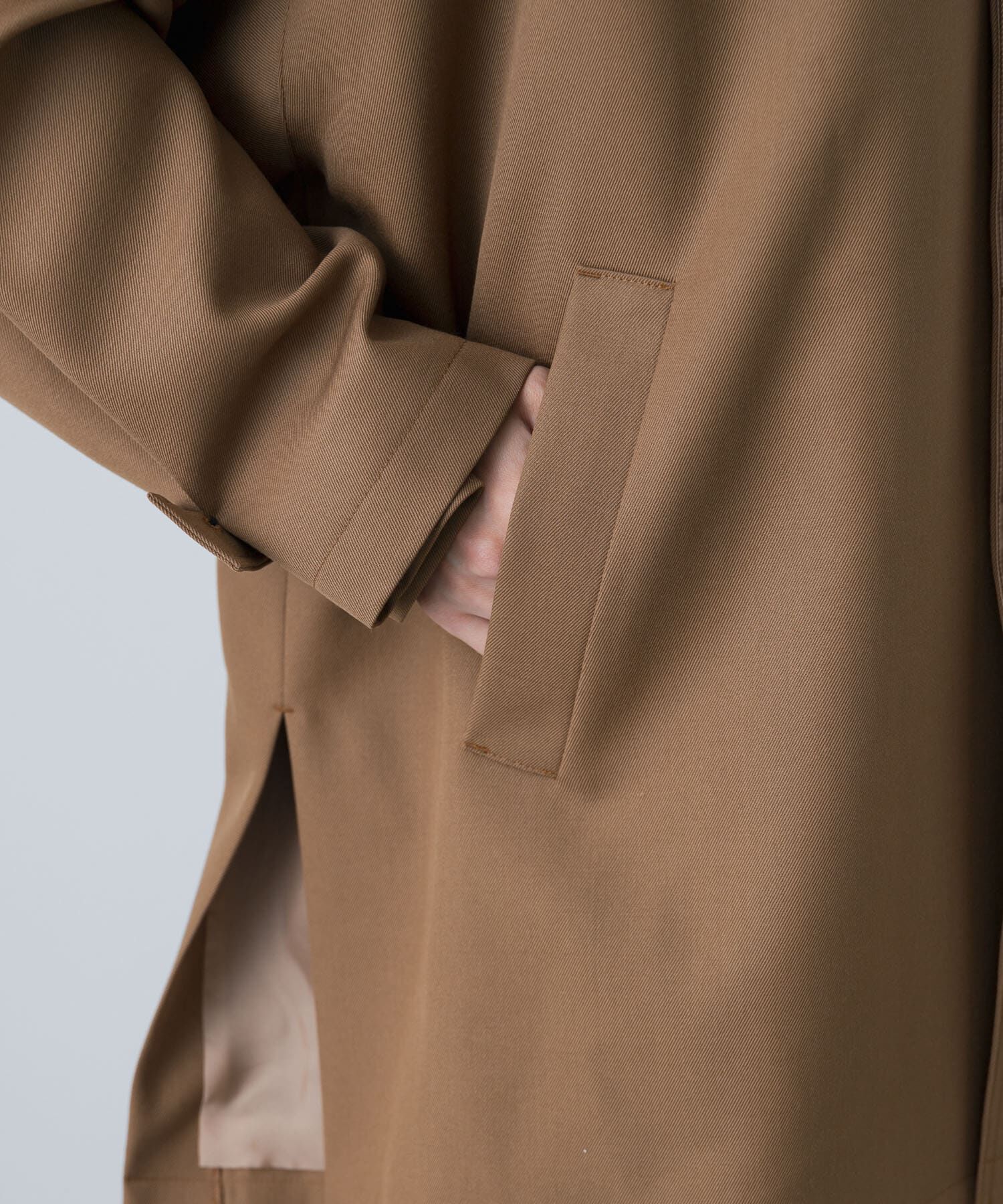 かぐれ「ウールスタンドカラーワイドコート」|ノーカラーコート|