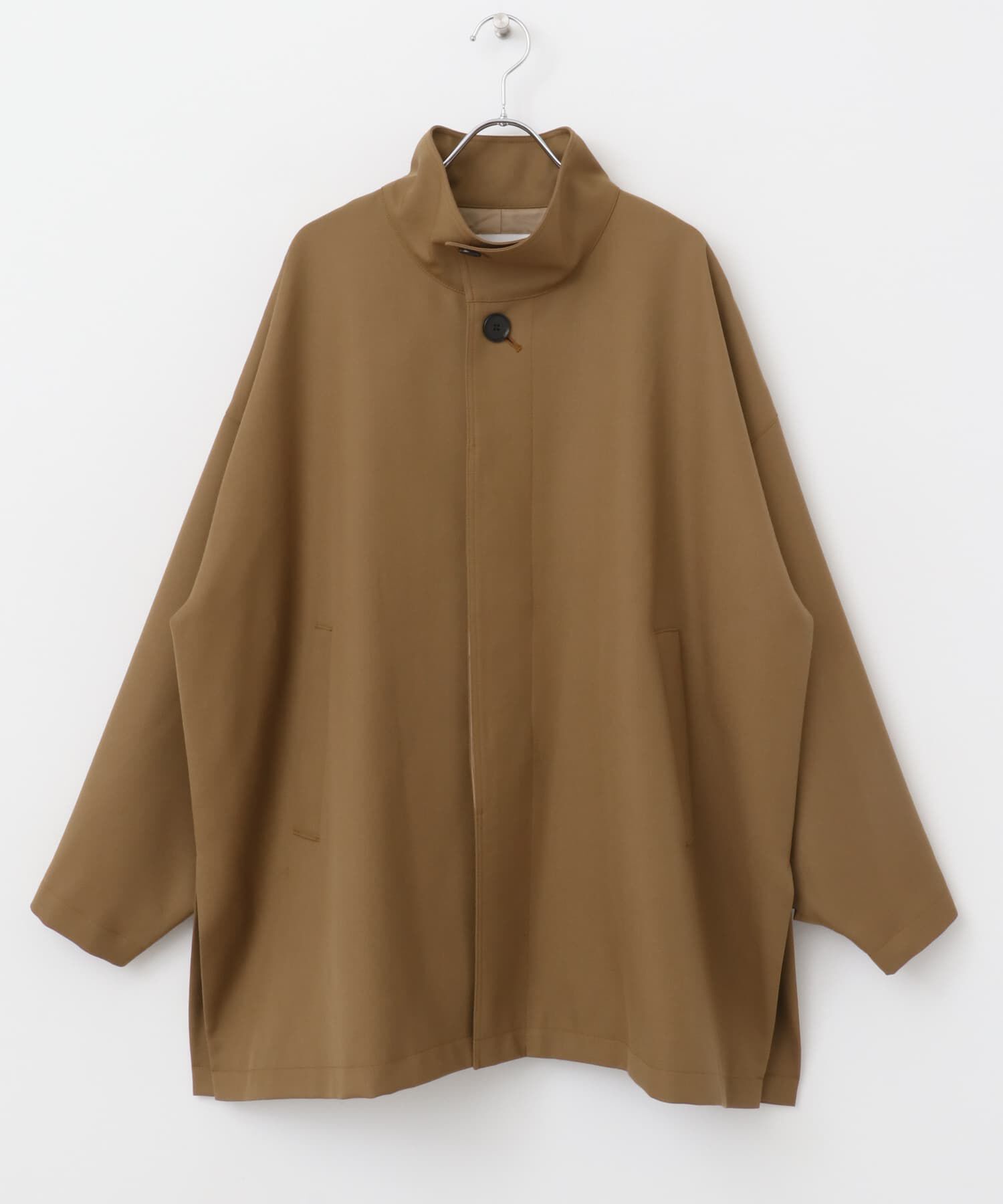 かぐれ「ウールスタンドカラーワイドコート」|ノーカラーコート|