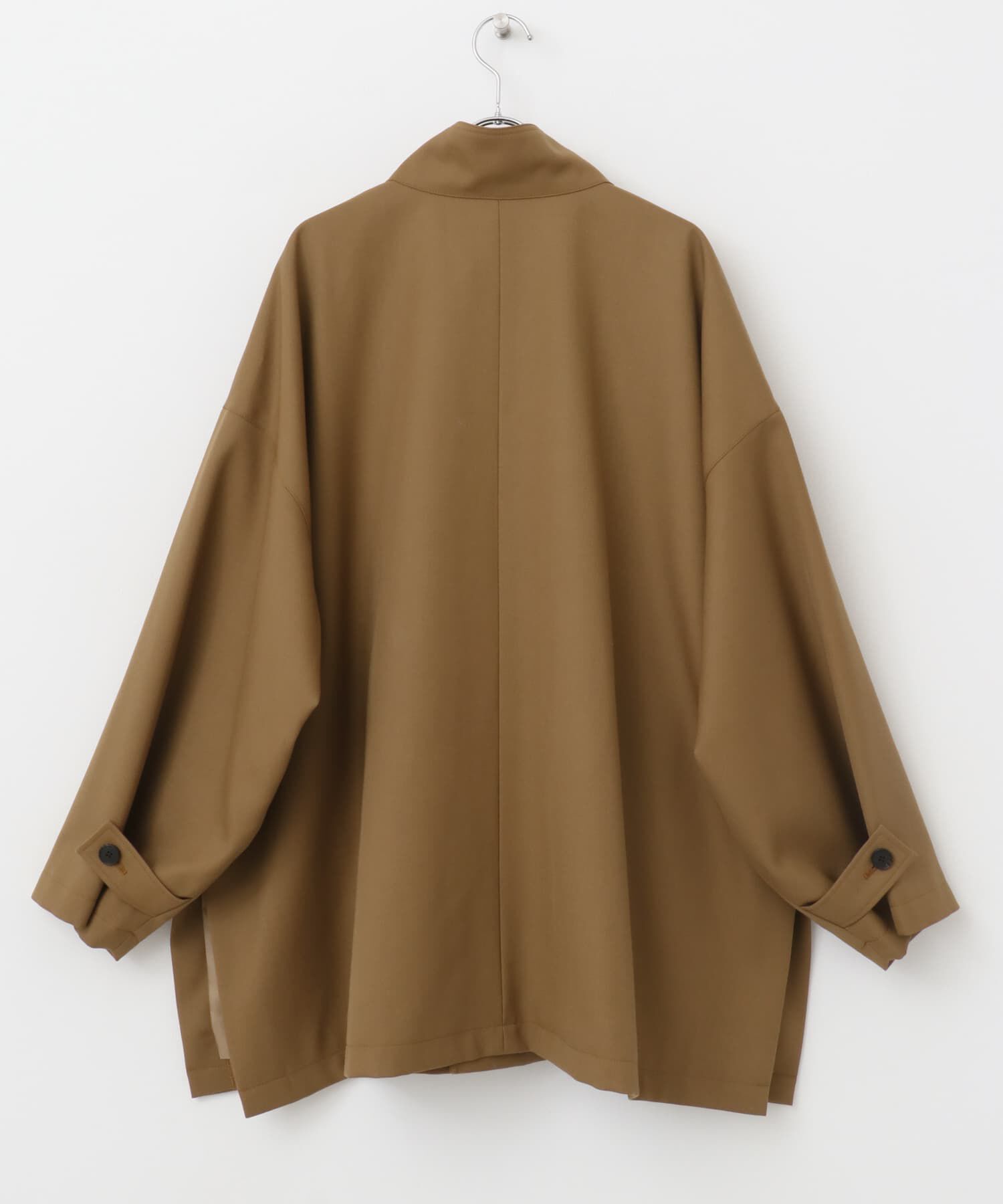 かぐれ「ウールスタンドカラーワイドコート」|ノーカラーコート|