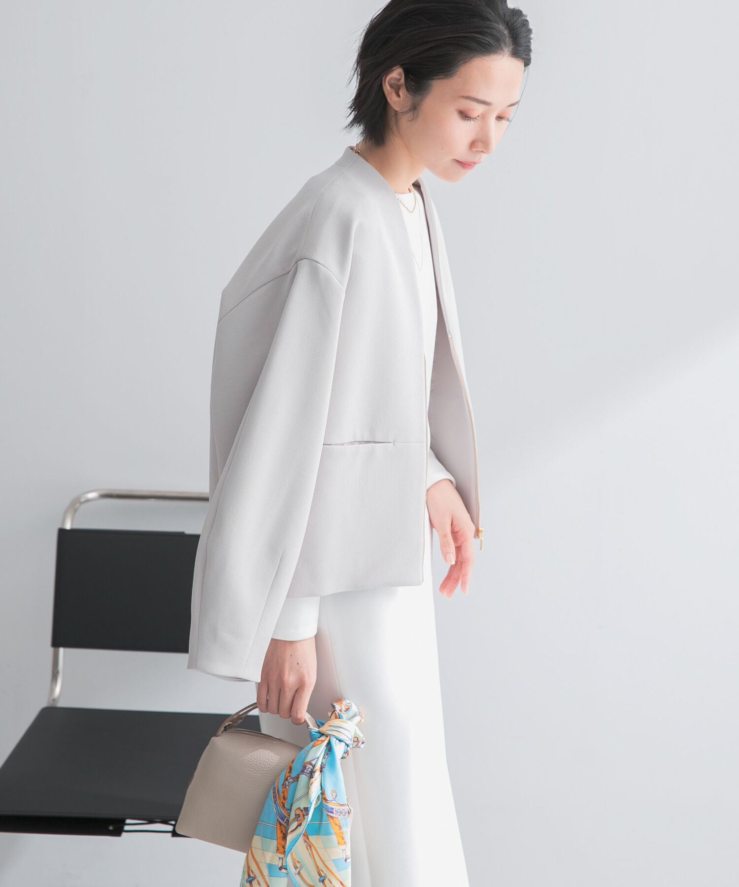 URBAN RESEARCH ROSSO「ストレッチジョーゼットブルゾン」|ブルゾン・スタジャン|