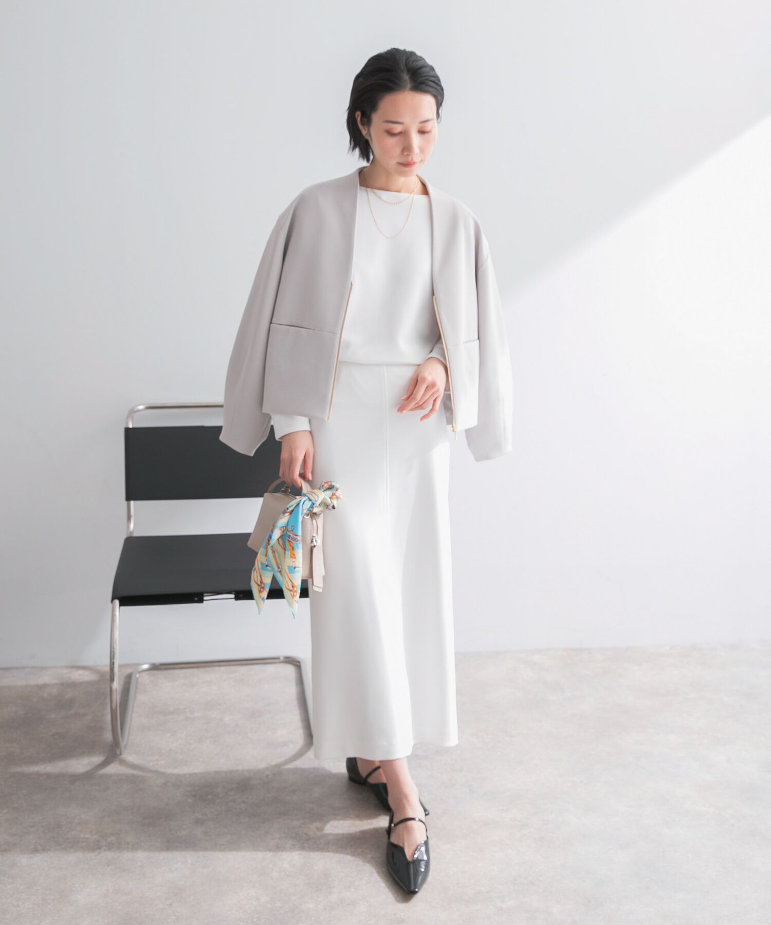 URBAN RESEARCH ROSSO「ストレッチジョーゼットブルゾン」|ブルゾン・スタジャン|