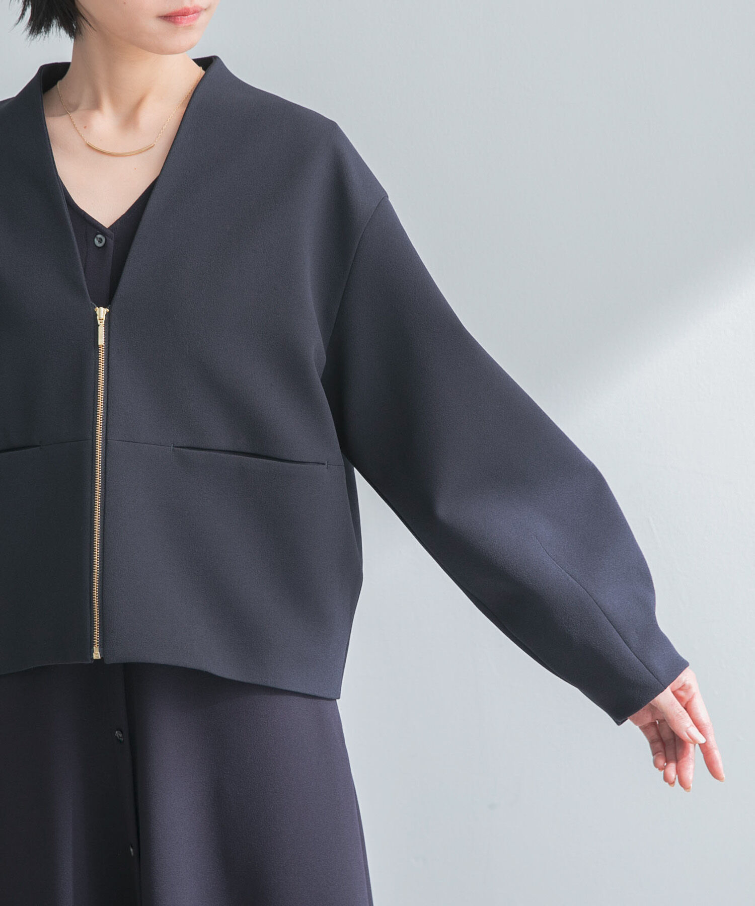 URBAN RESEARCH ROSSO「ストレッチジョーゼットブルゾン」|ブルゾン・スタジャン|