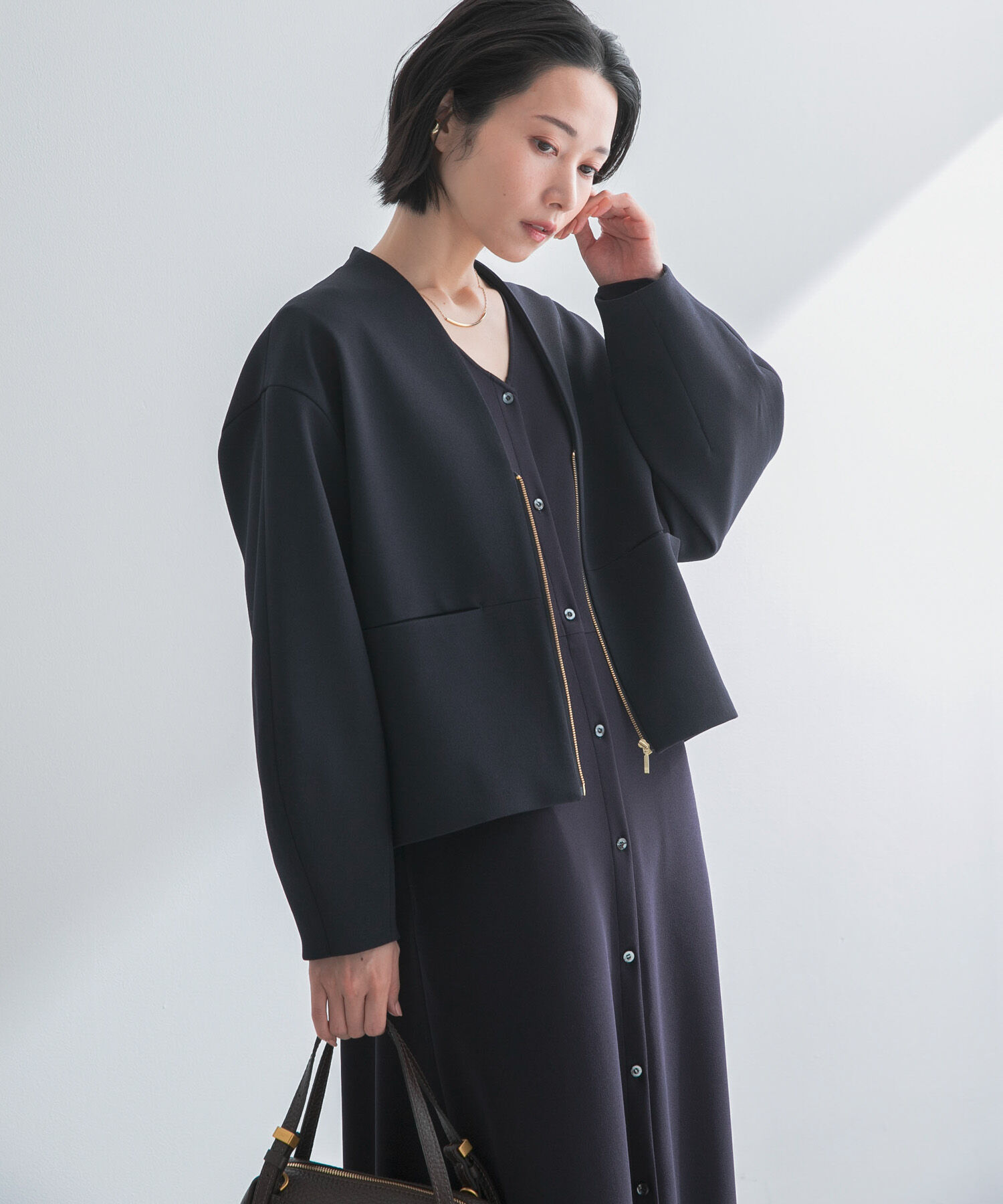 URBAN RESEARCH ROSSO「ストレッチジョーゼットブルゾン」|ブルゾン・スタジャン|