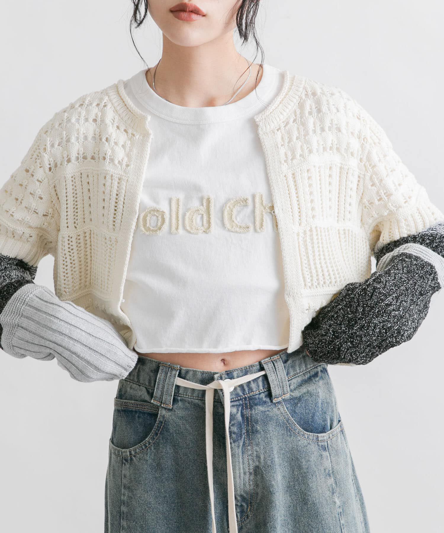  「パッチワークショートカーディガン」|カーディガン|