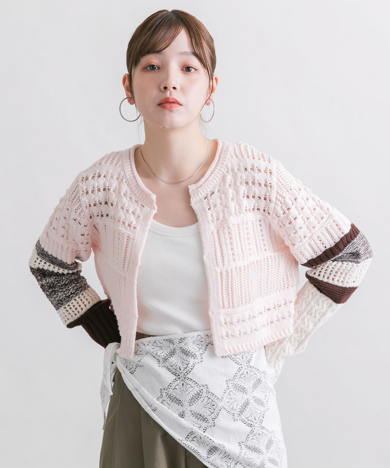  「パッチワークショートカーディガン」|カーディガン|