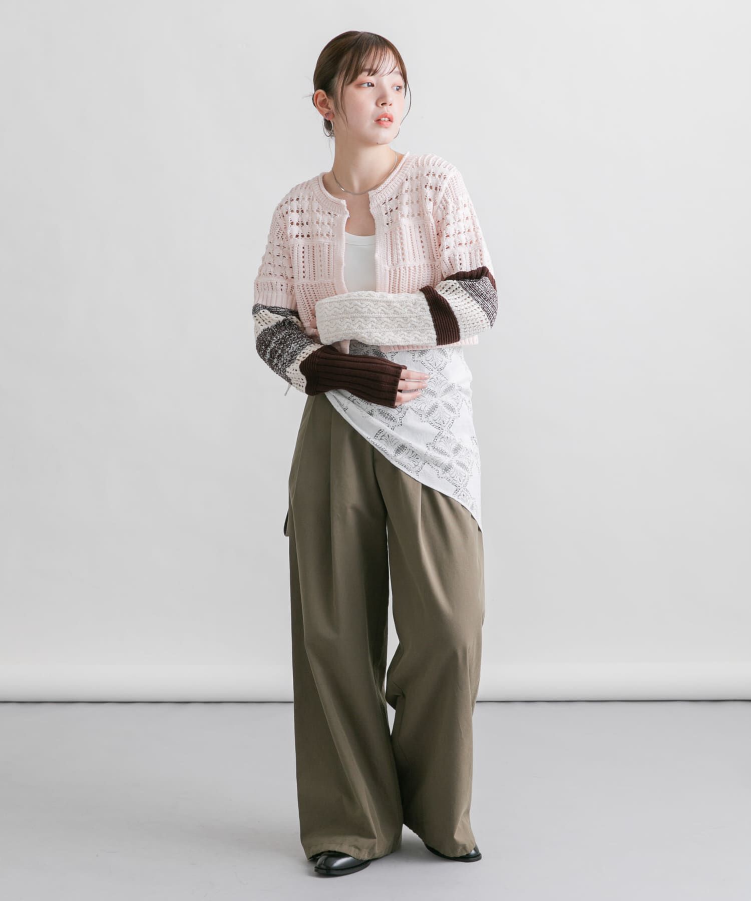  「パッチワークショートカーディガン」|カーディガン|