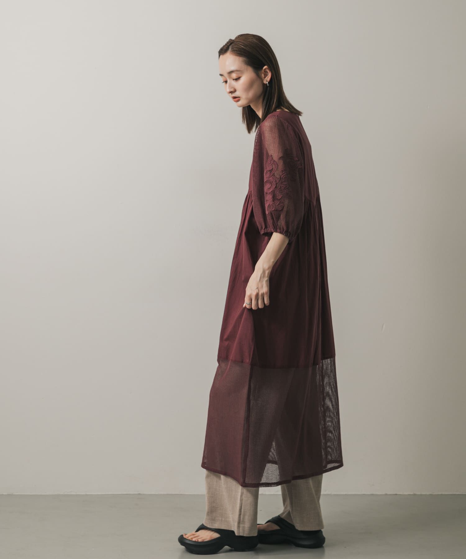SENSE OF PLACE by URBAN RESEARCH「インドシシュウメッシュワンピース」|ワンピース|