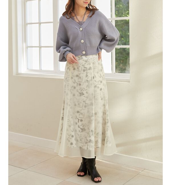 MAJESTICLEGON「ビジュー釦ショートカーディガン」|カーディガン|