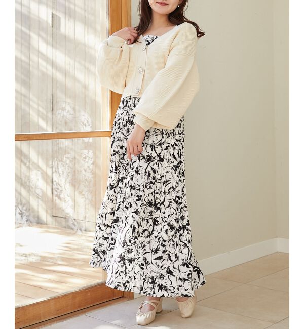 MAJESTICLEGON「ビジュー釦ショートカーディガン」|カーディガン|