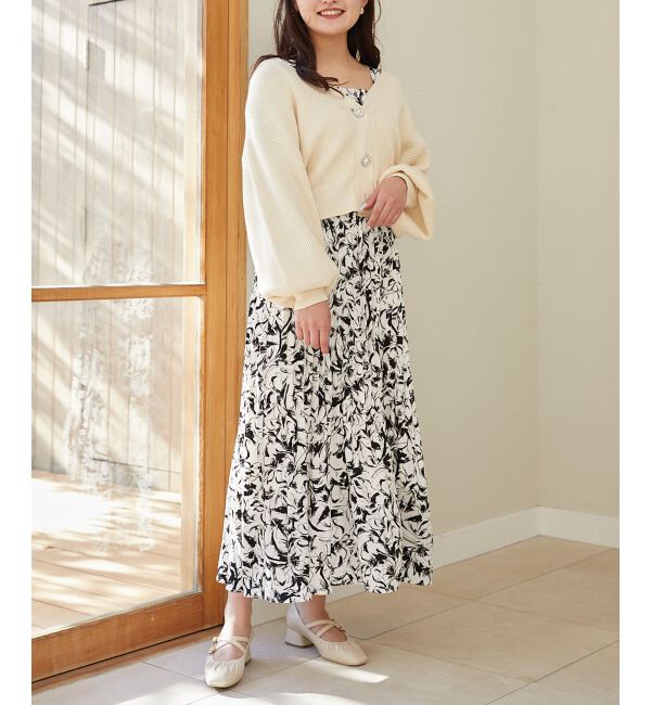 MAJESTICLEGON「ビジュー釦ショートカーディガン」|カーディガン|