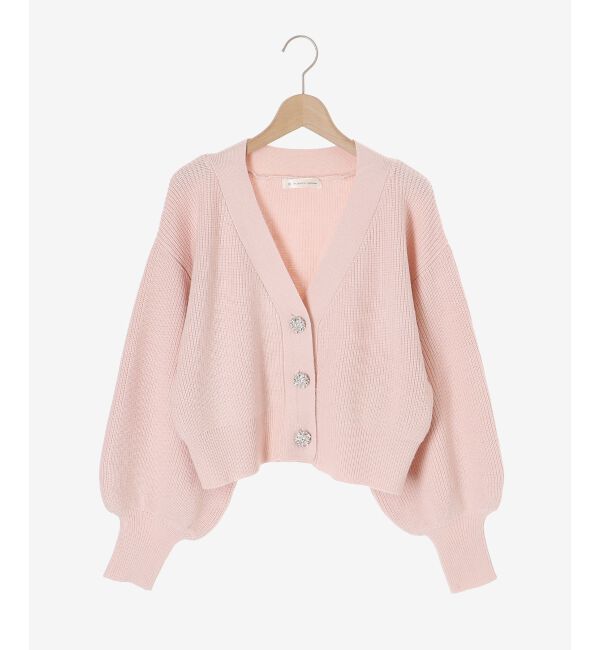 MAJESTICLEGON「ビジュー釦ショートカーディガン」|カーディガン|