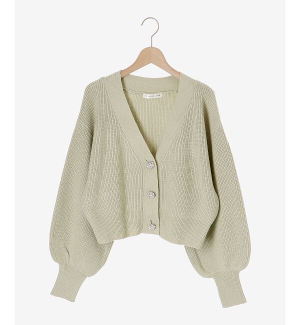 MAJESTICLEGON「ビジュー釦ショートカーディガン」|カーディガン|