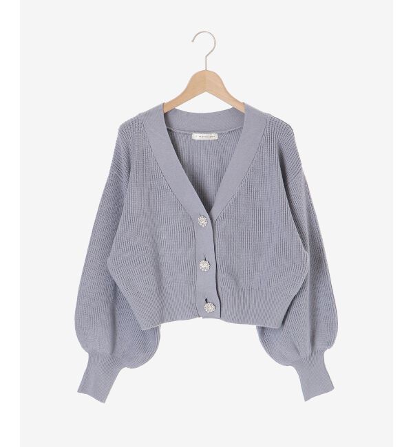 MAJESTICLEGON「ビジュー釦ショートカーディガン」|カーディガン|