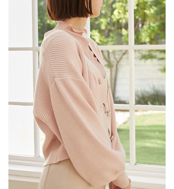 MAJESTICLEGON「ビジュー釦ショートカーディガン」|カーディガン|