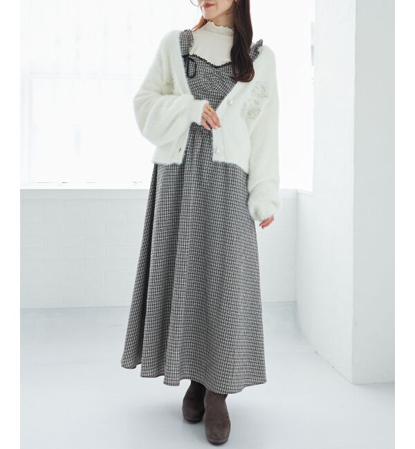 MAJESTICLEGON「キラキラビーズ刺繍シャギーカーデ」|カーディガン|