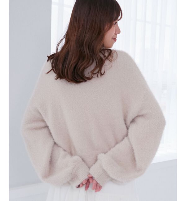 MAJESTICLEGON「キラキラビーズ刺繍シャギーカーデ」|カーディガン|